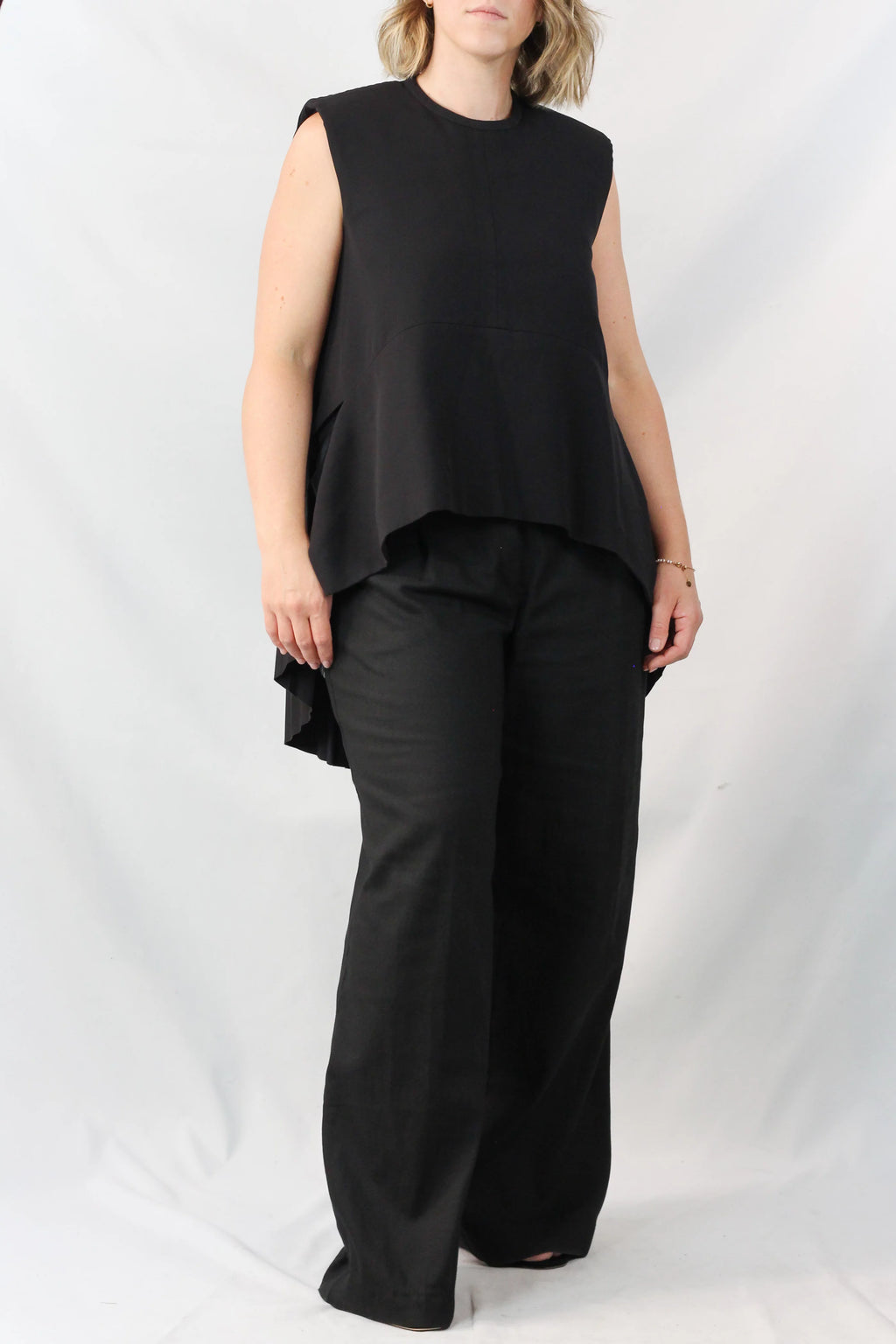 Plissé Silk Panel Sleeveless Top SS2012