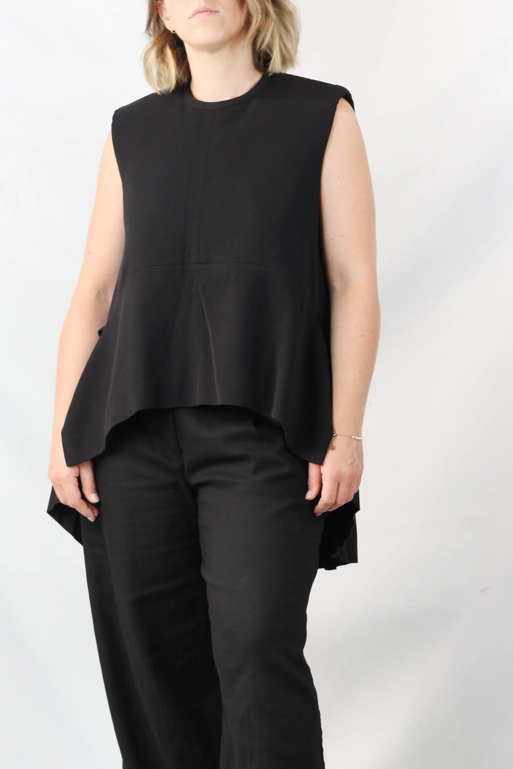 Plissé Silk Panel Sleeveless Top SS2012
