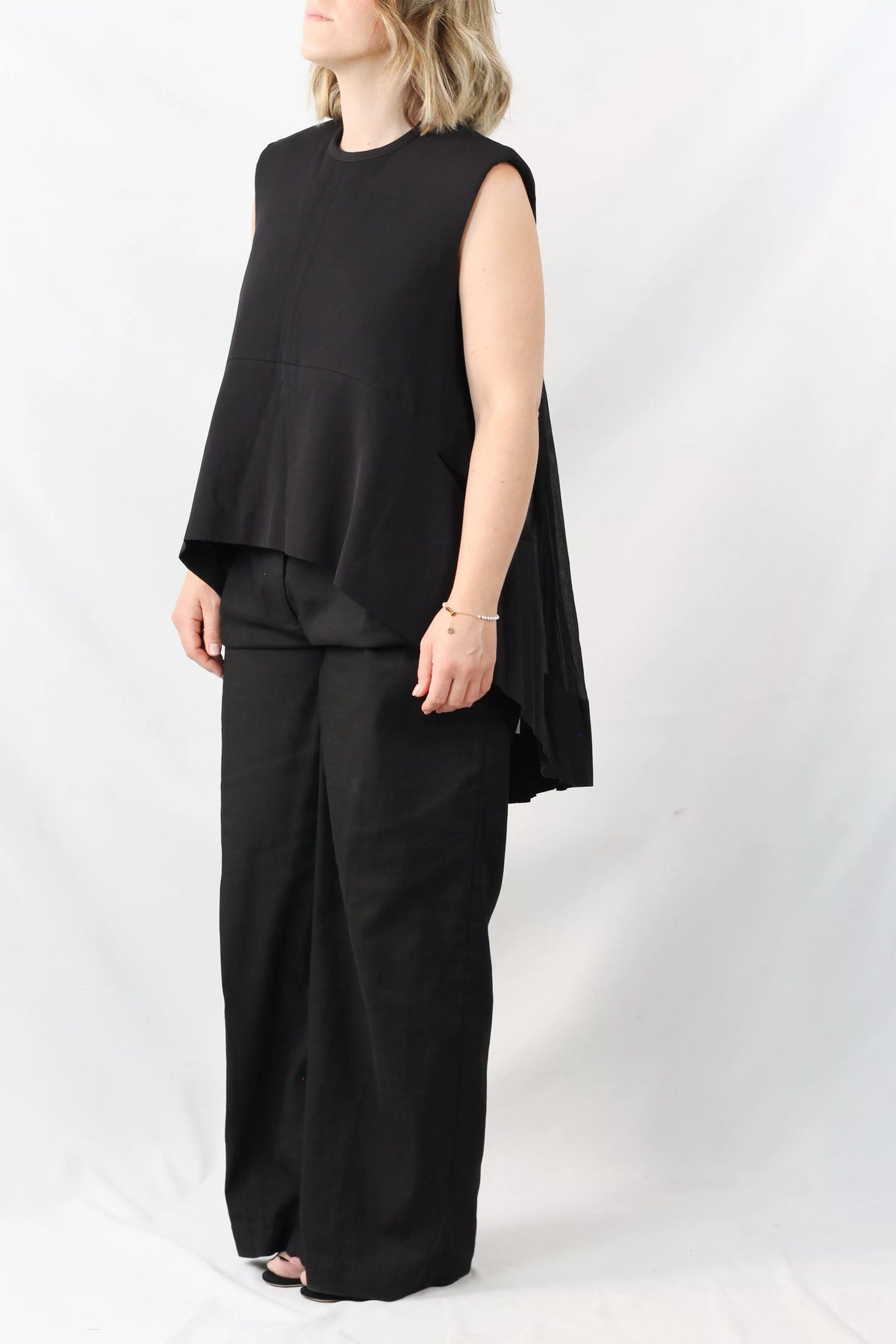 Plissé Silk Panel Sleeveless Top SS2012