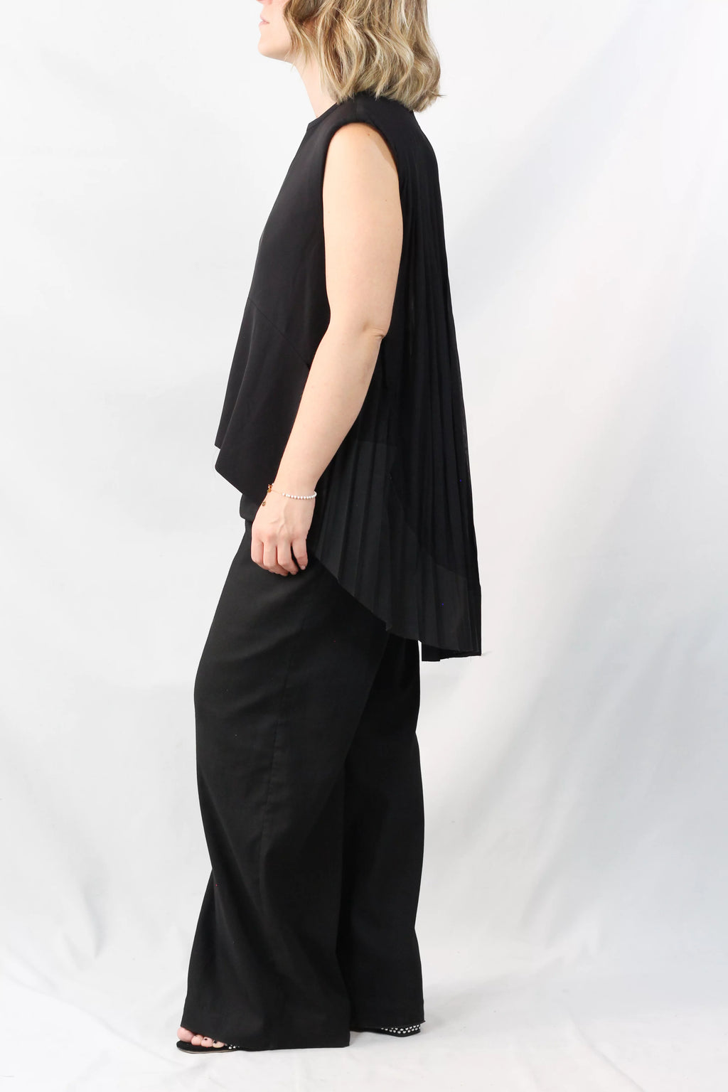Plissé Silk Panel Sleeveless Top SS2012