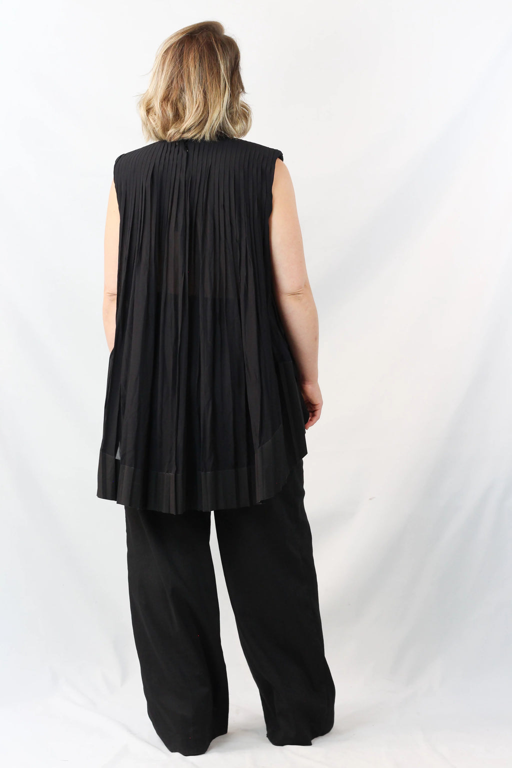 Plissé Silk Panel Sleeveless Top SS2012