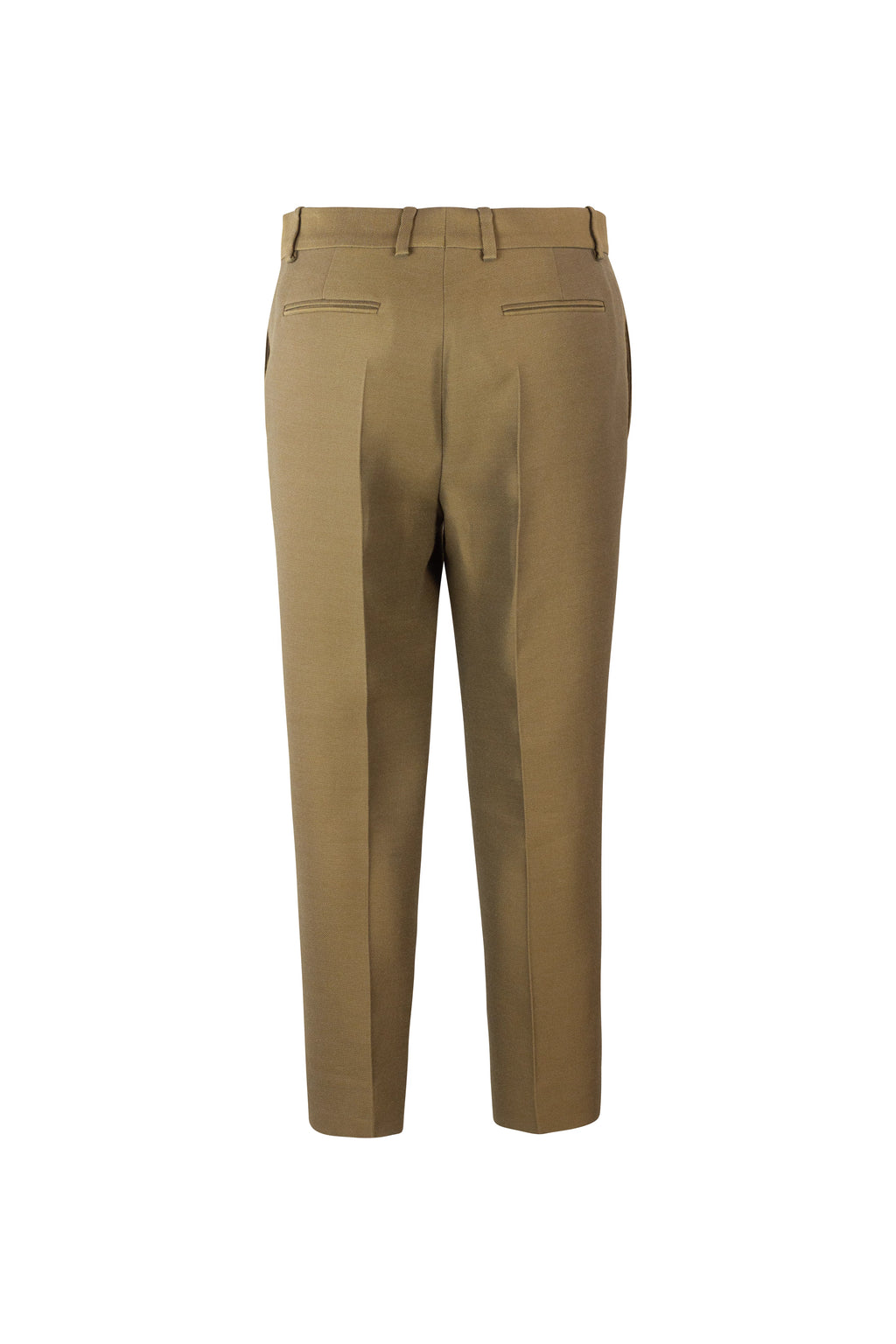 Moss Wool-Silk Cropped Trousers