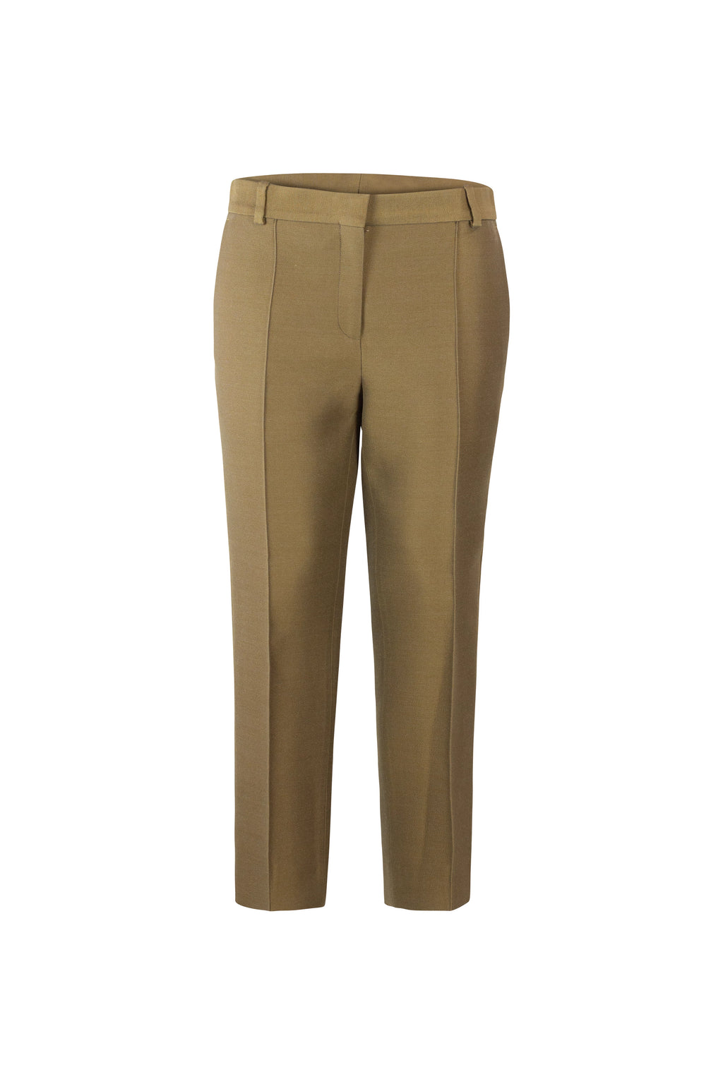Moss Wool-Silk Cropped Trousers