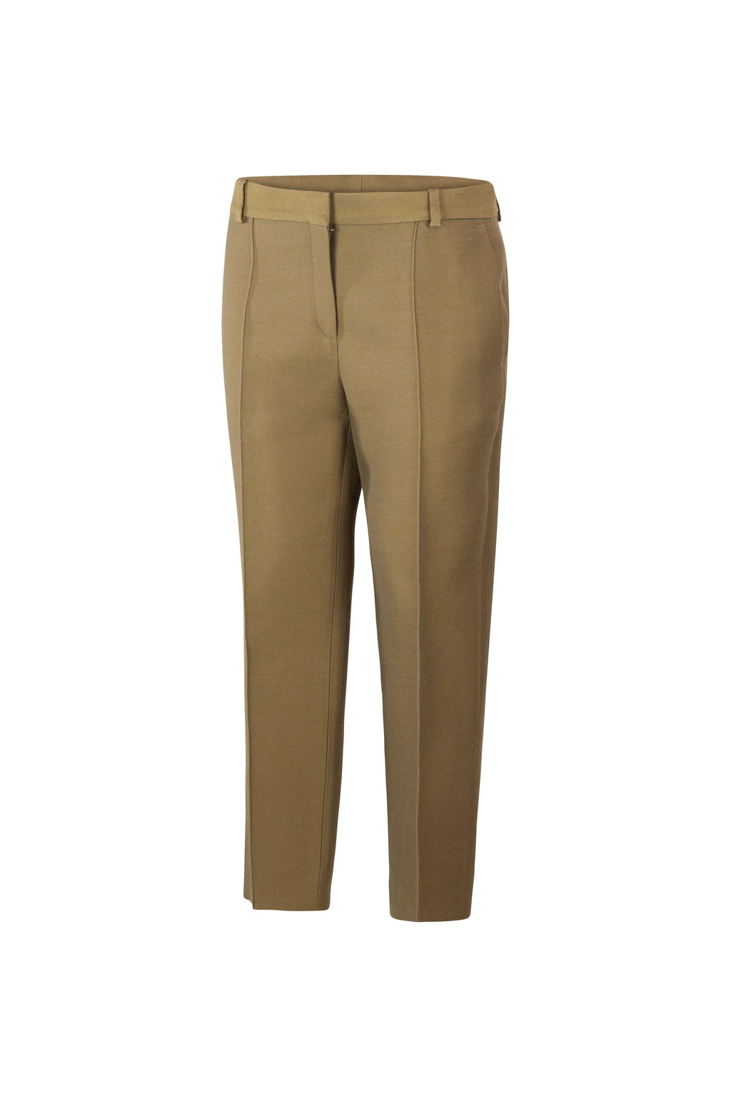 Moss Wool-Silk Cropped Trousers