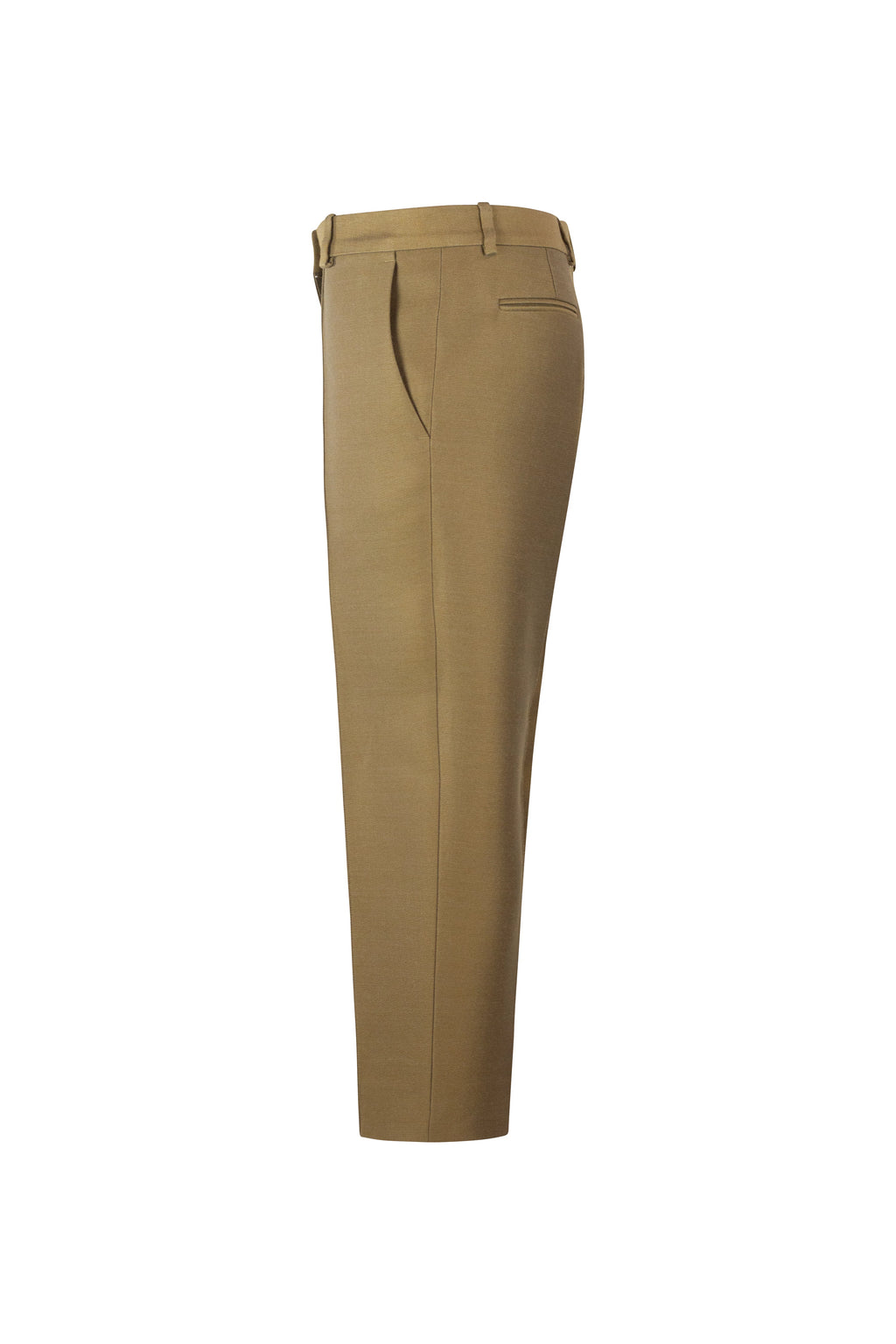 Moss Wool-Silk Cropped Trousers
