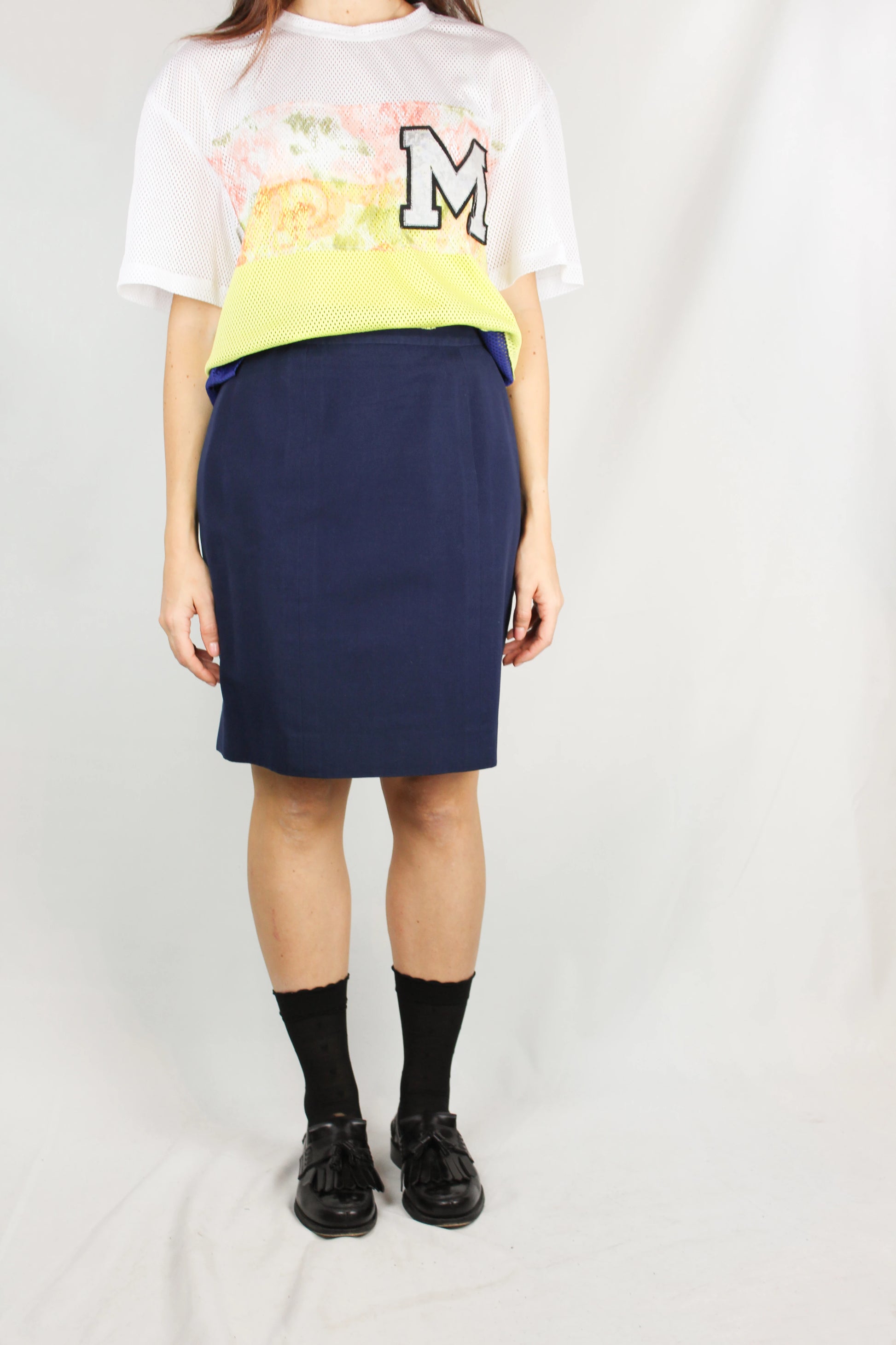 Vintage blue pencil skirt