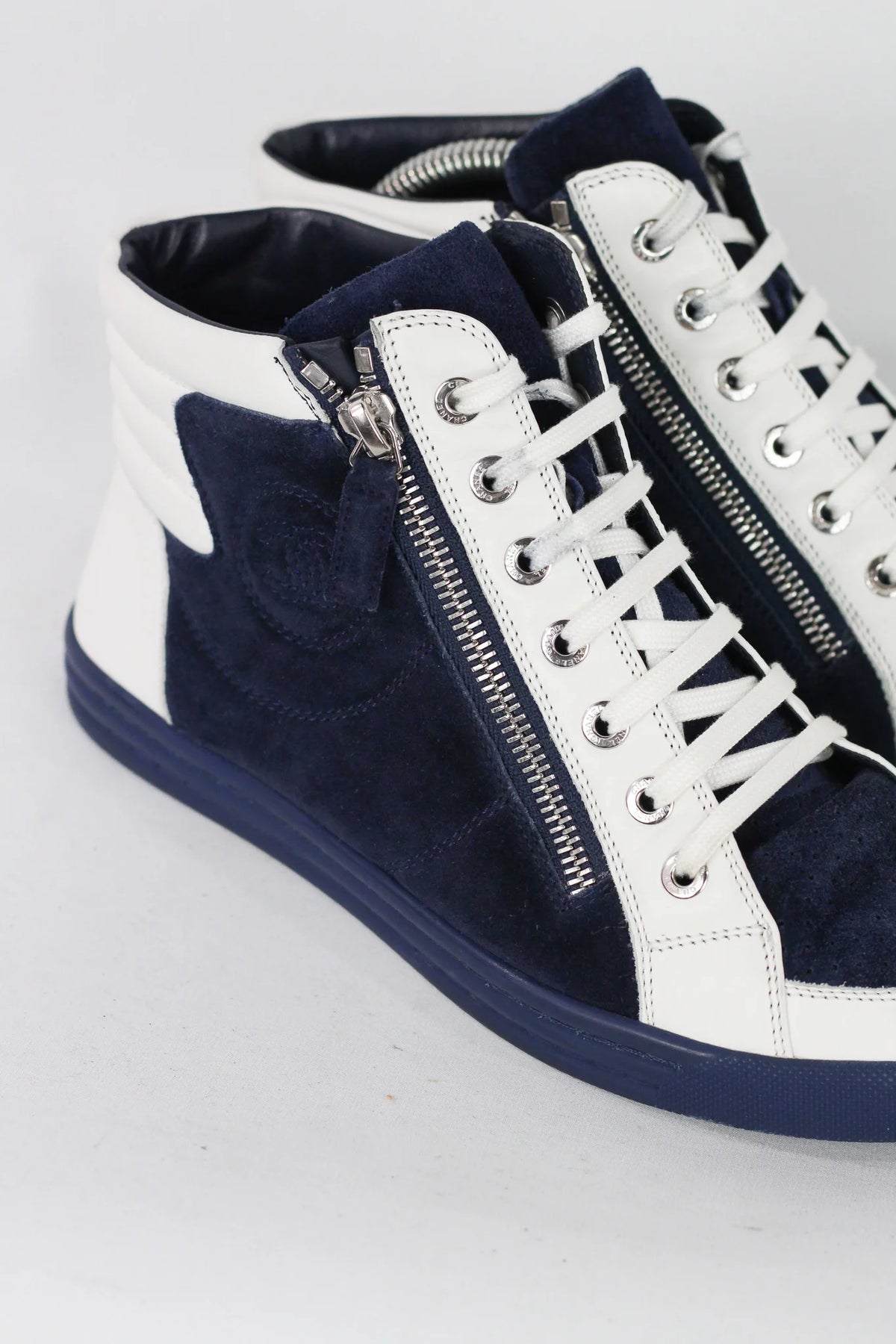 Suede & Leather High-Top Sneakers