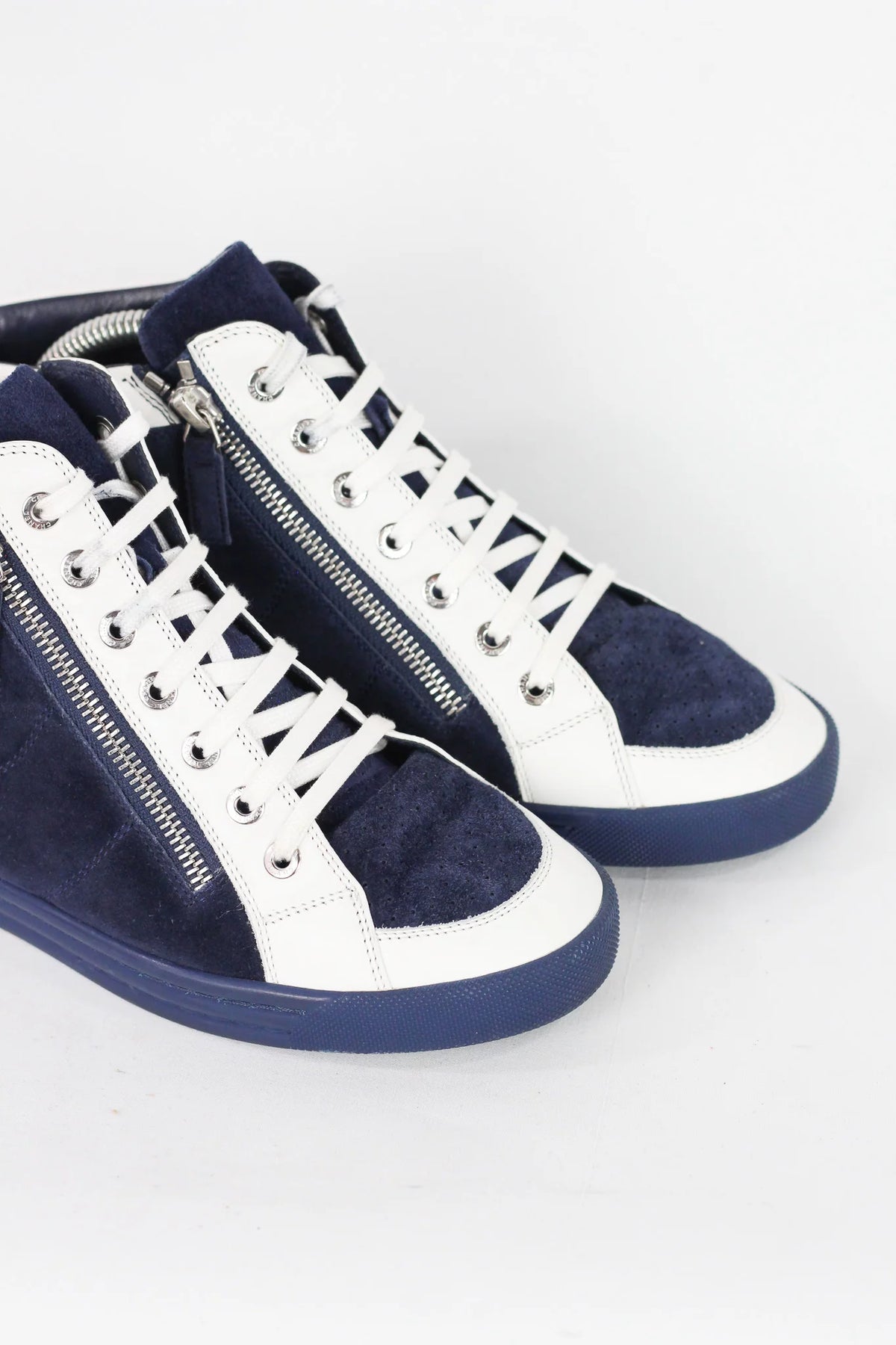 Suede & Leather High-Top Sneakers