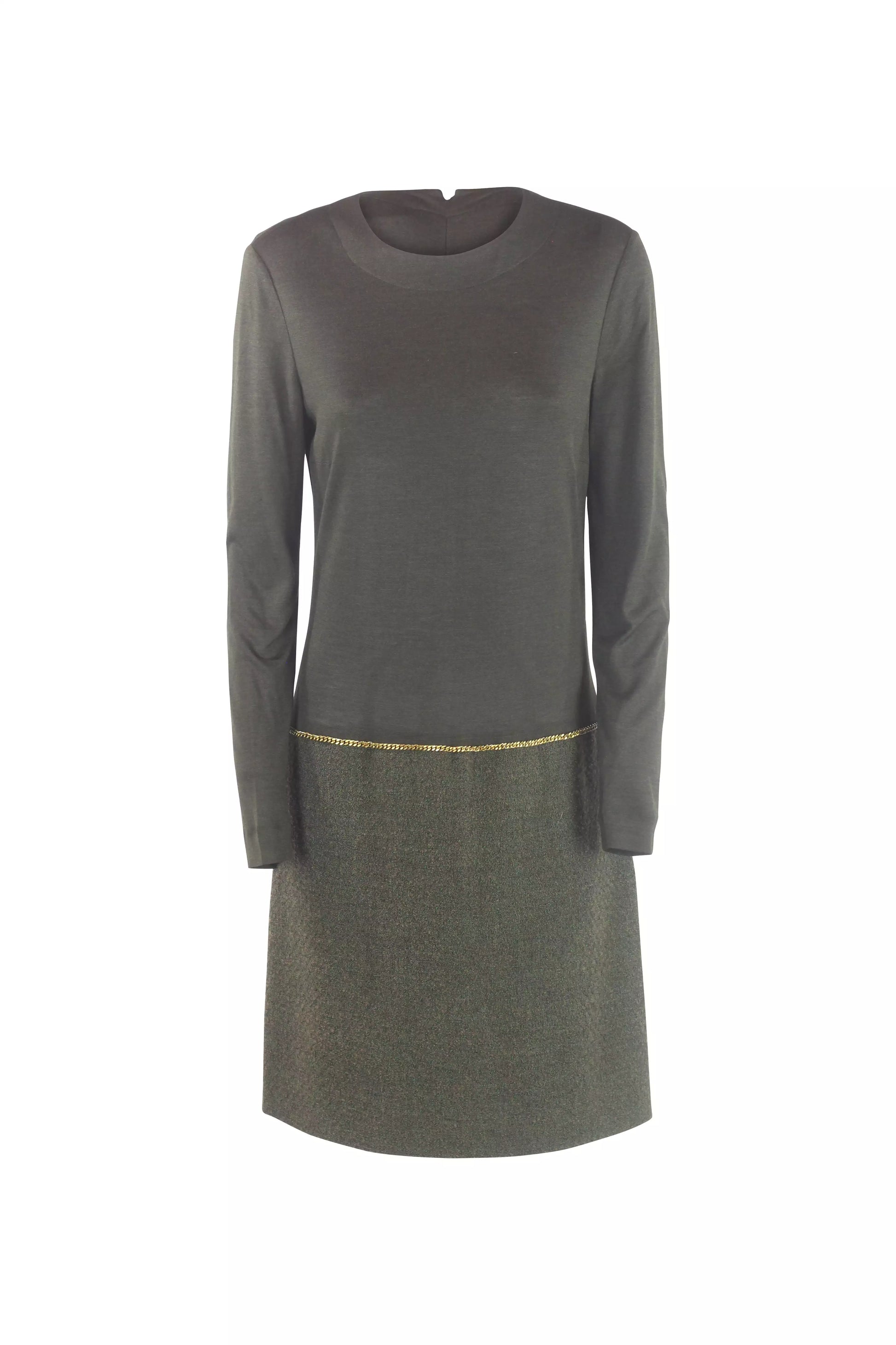 Cashmere Silk & Tweed Chain Dress