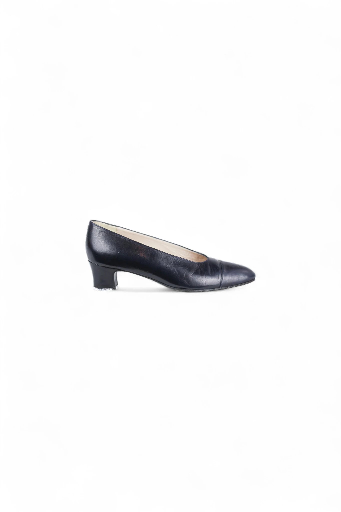Vintage Navy Leather Pumps