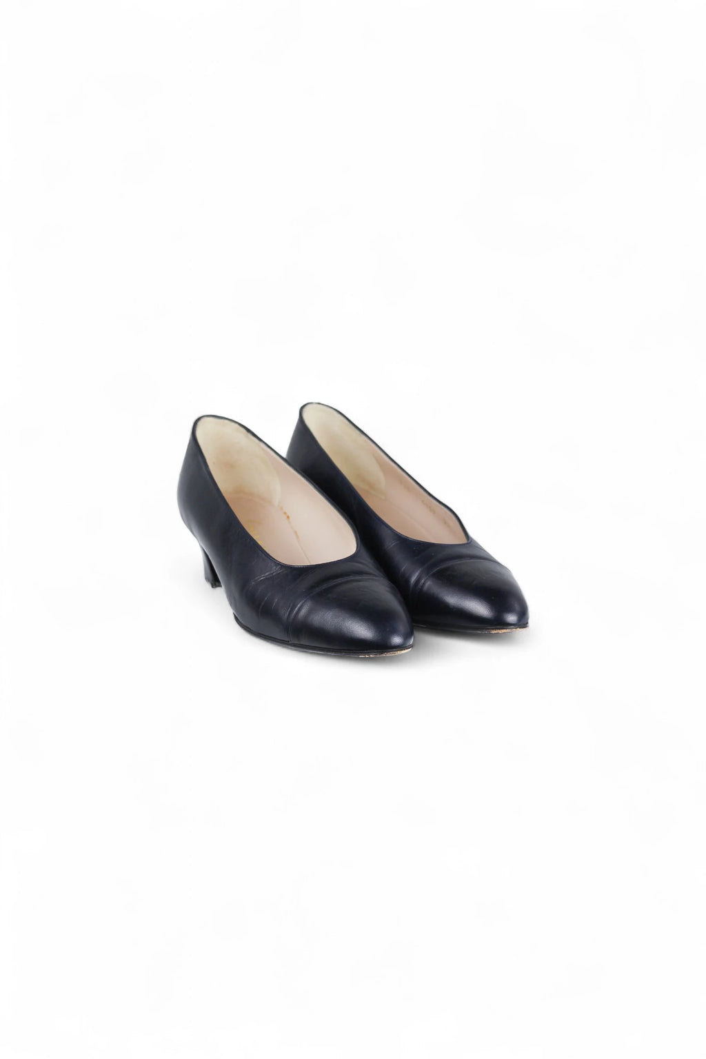 Vintage Navy Leather Pumps
