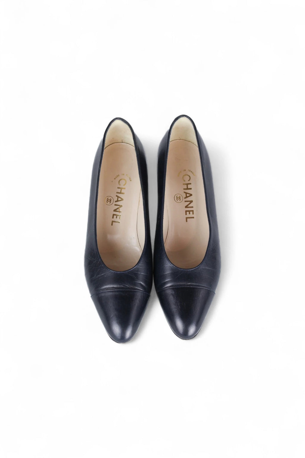 Vintage Navy Leather Pumps