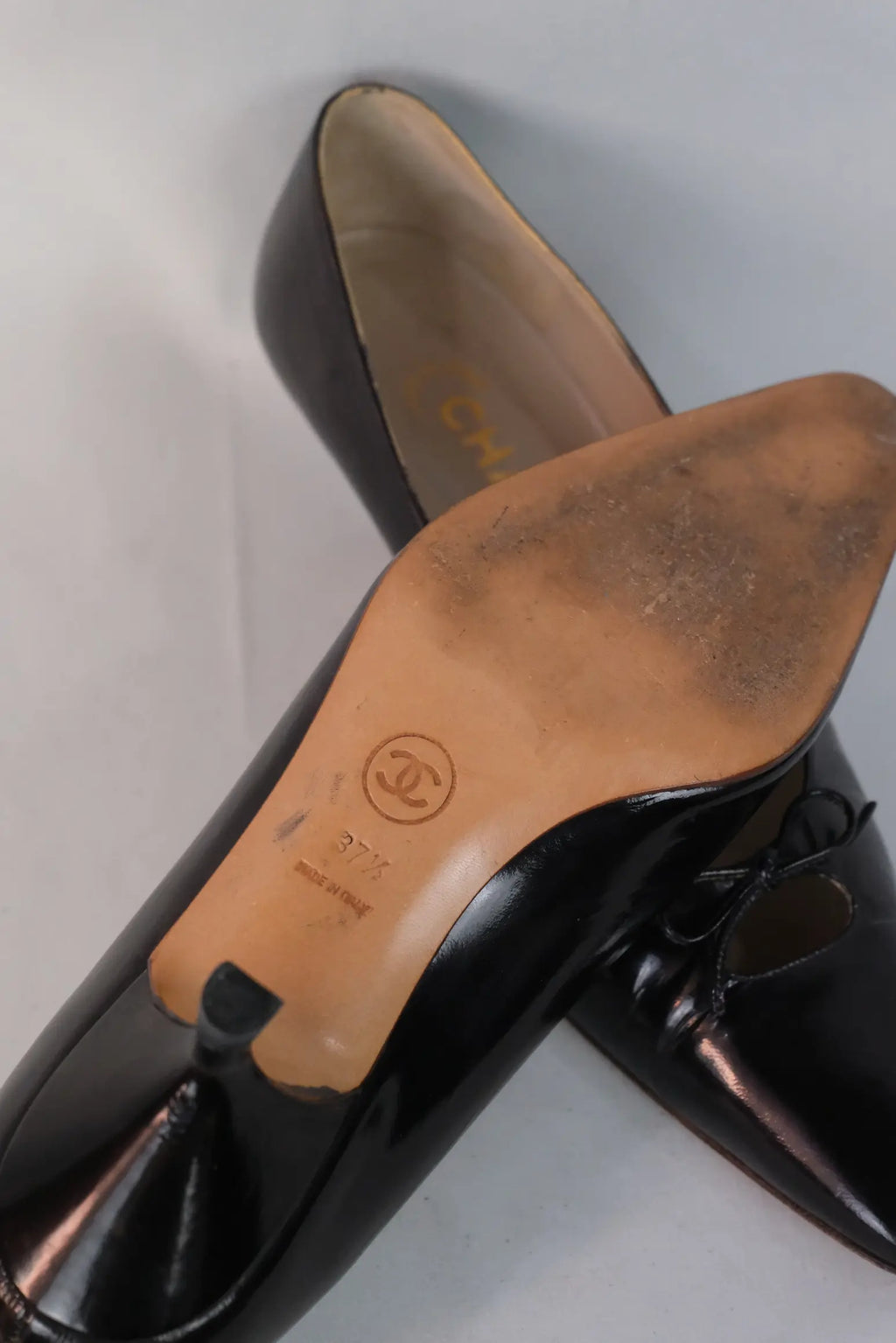 Black Patent Leather Kitten Heel Pumps