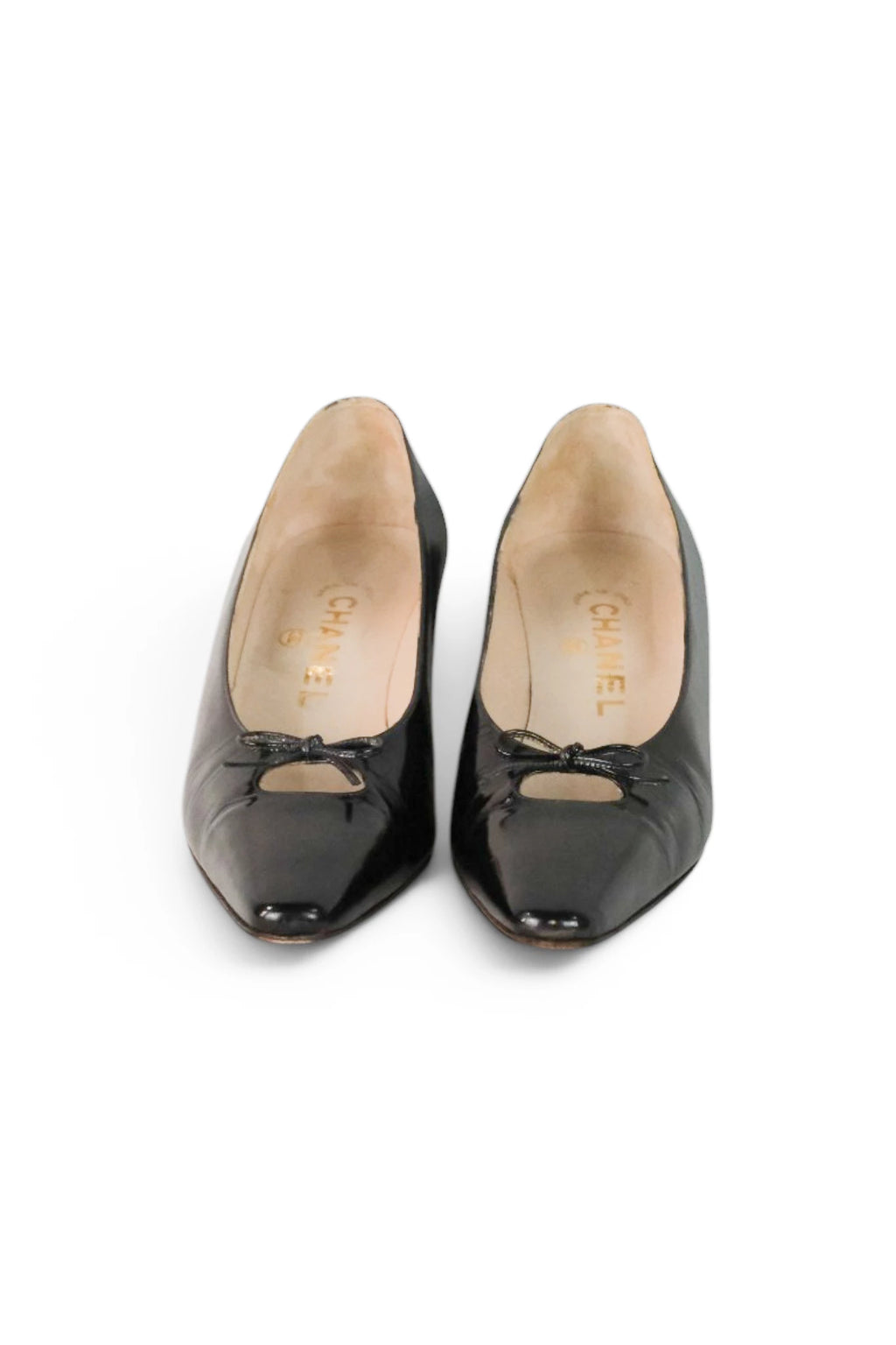 Black Patent Leather Kitten Heel Pumps