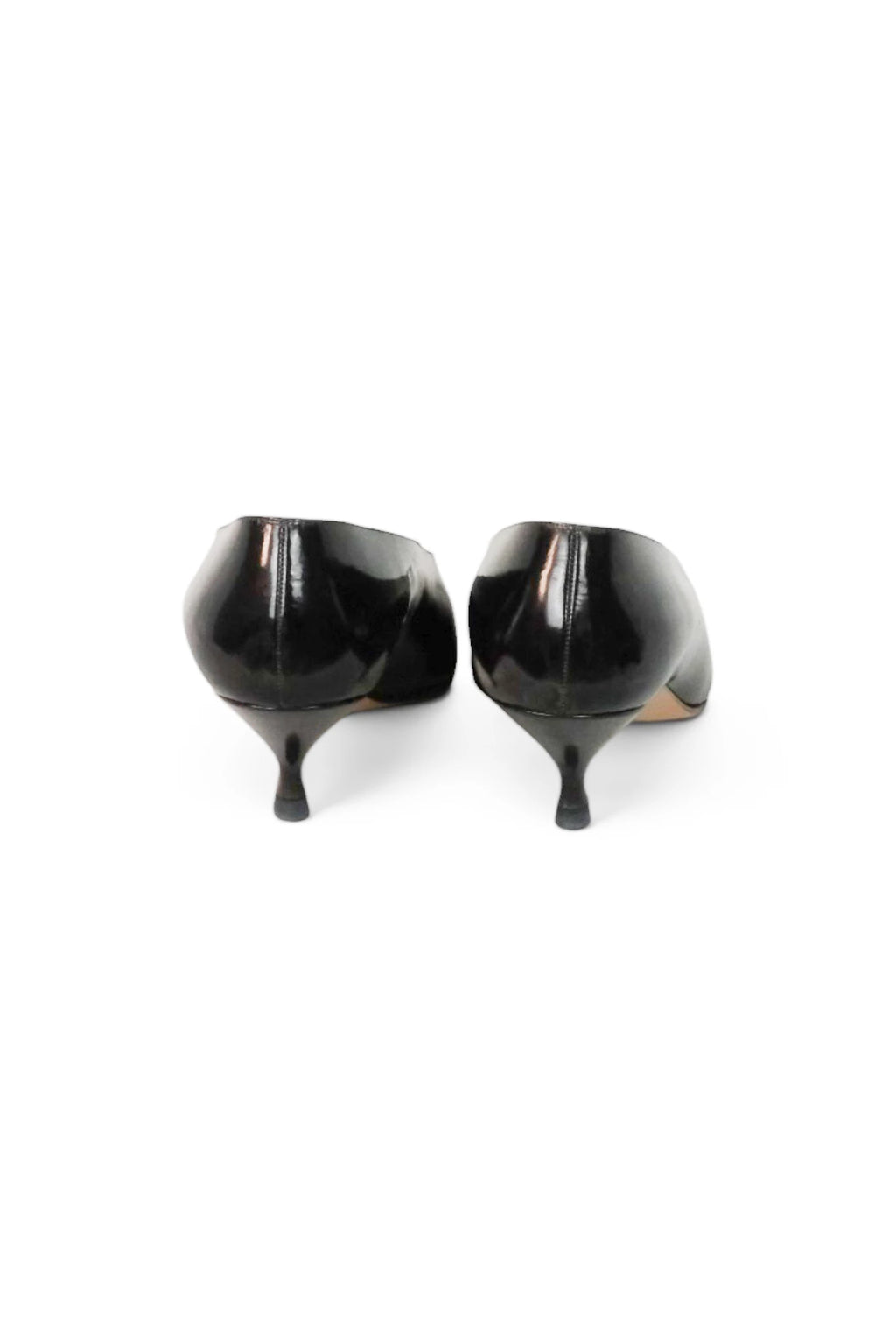 Black Patent Leather Kitten Heel Pumps