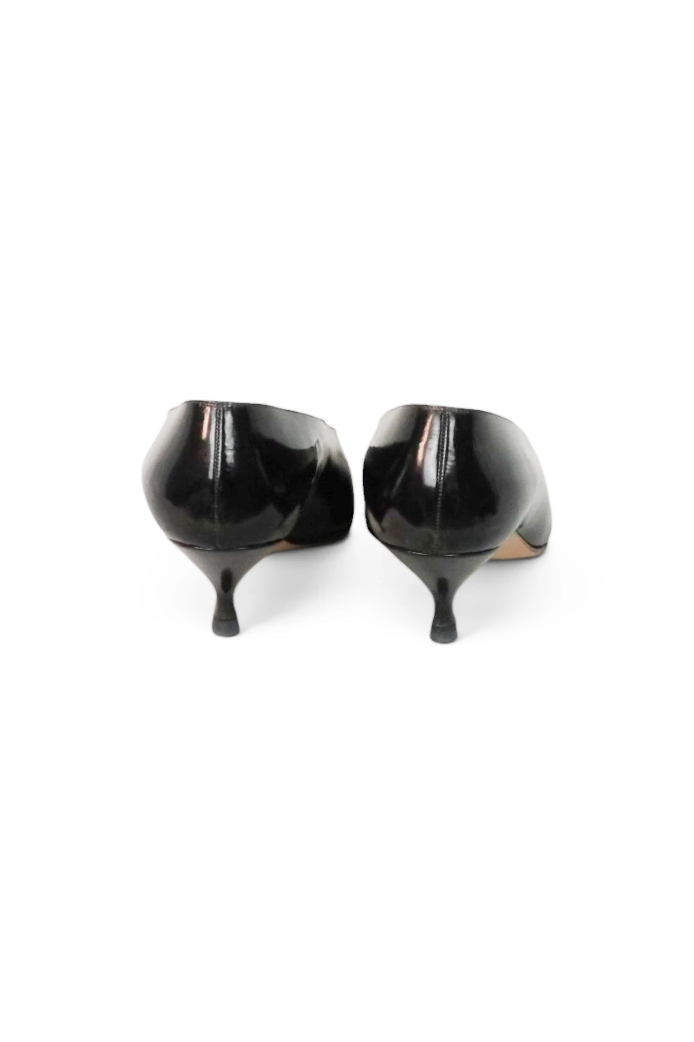 Black Patent Leather Kitten Heel Pumps