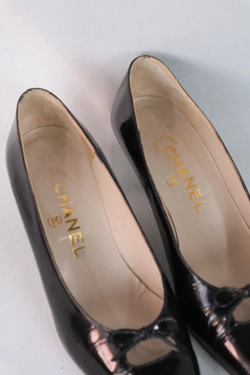 Black Patent Leather Kitten Heel Pumps