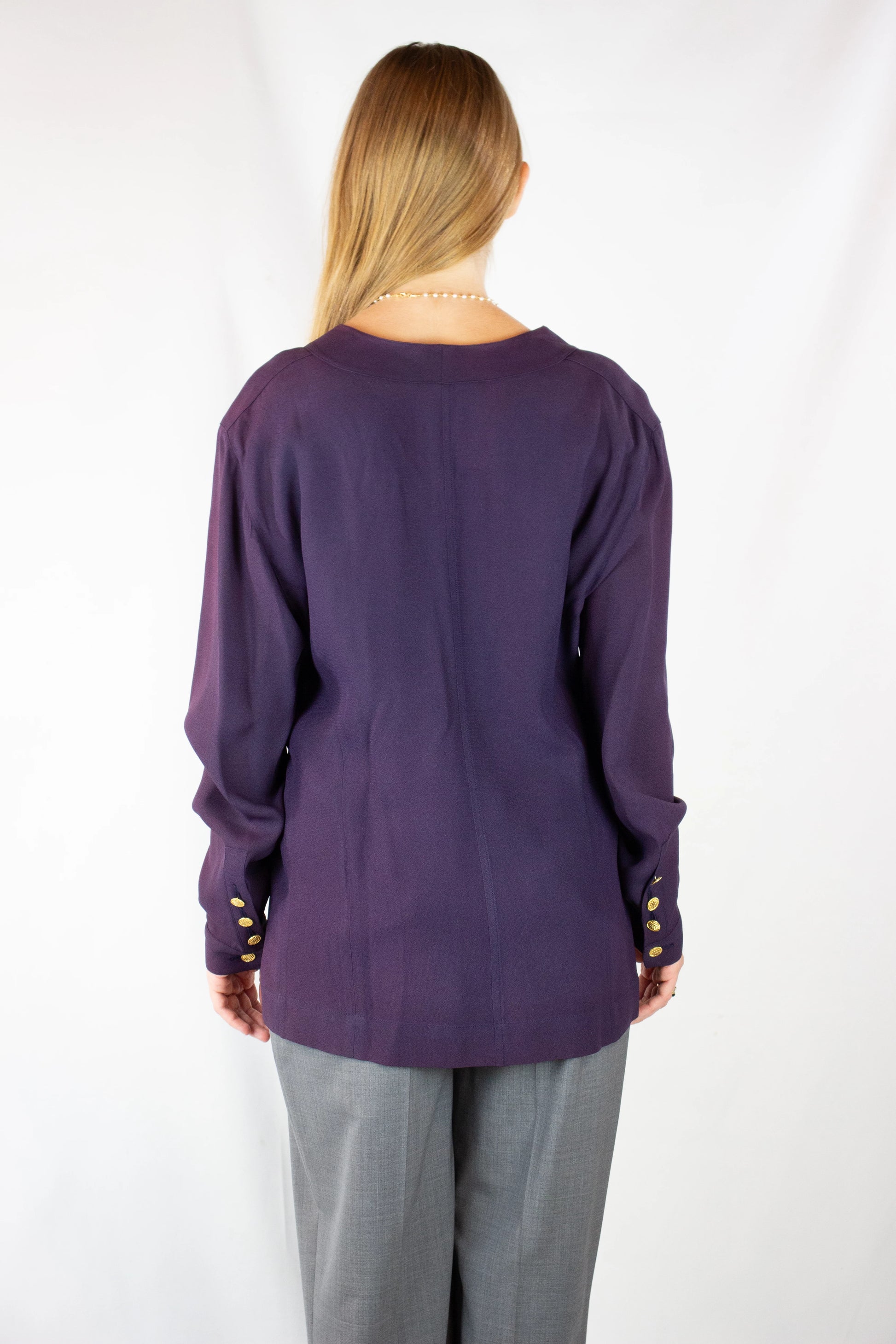 Camicetta vintage in seta viola