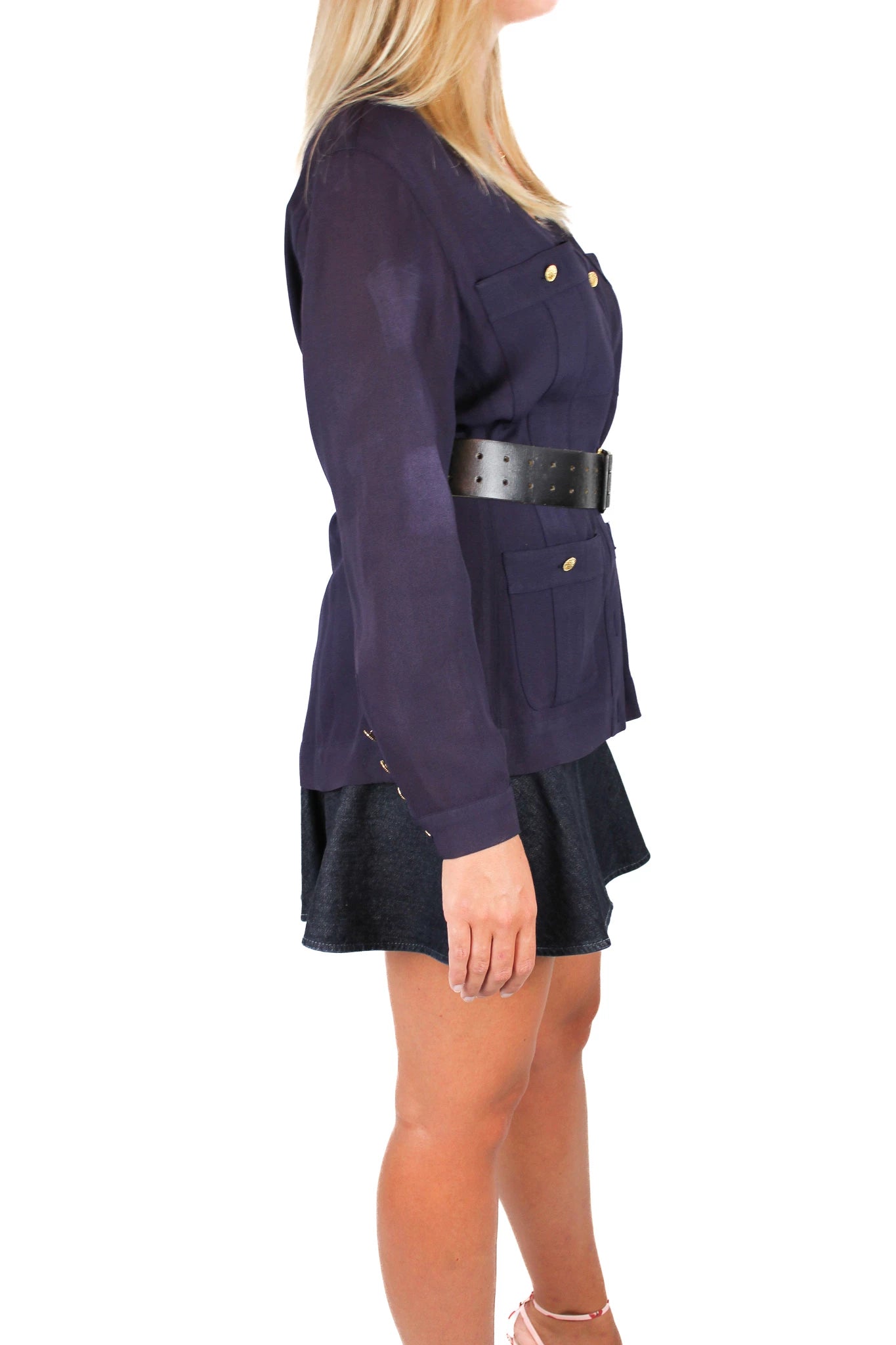 Vintage Purple Silk Blouse