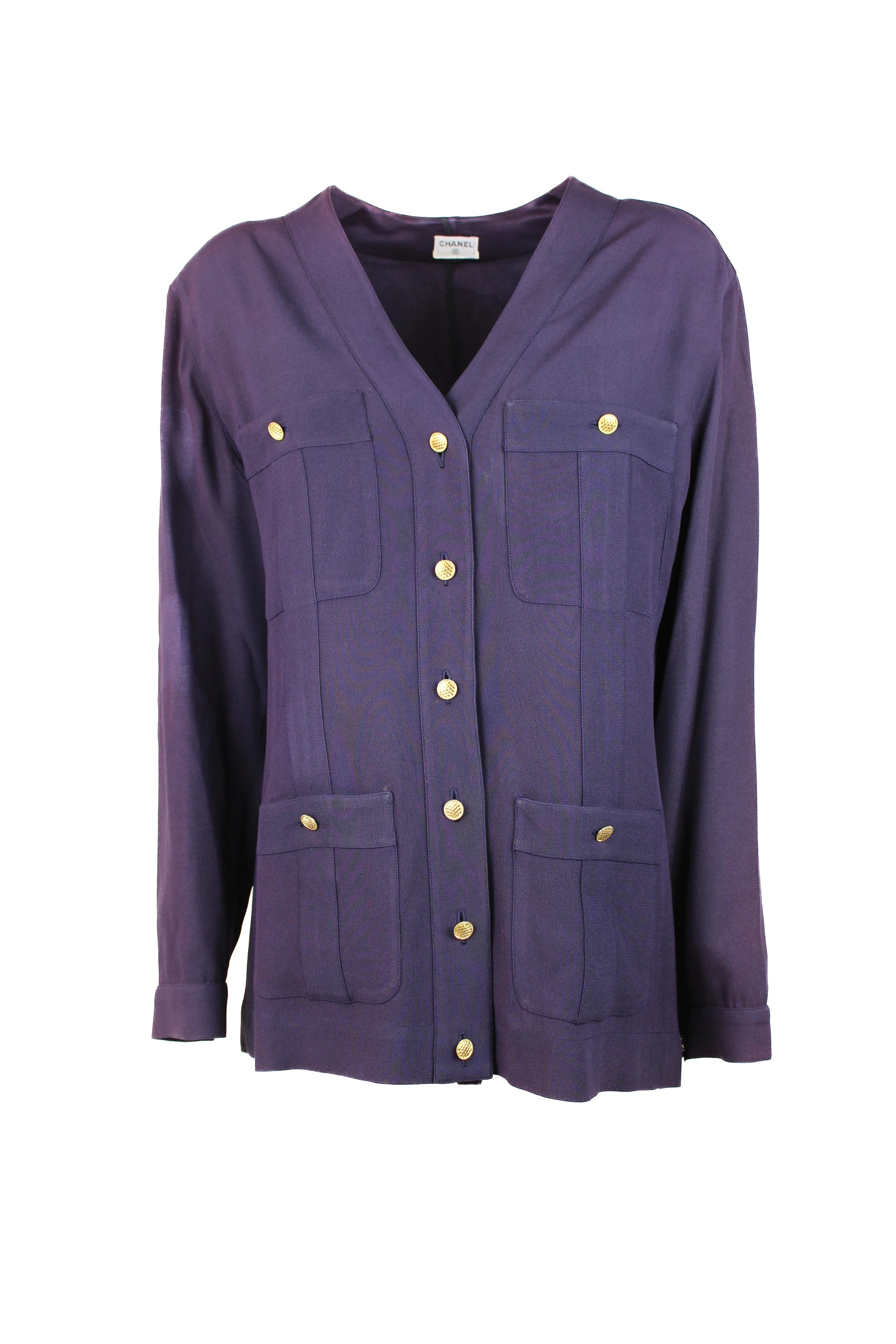 Vintage Purple Silk Blouse