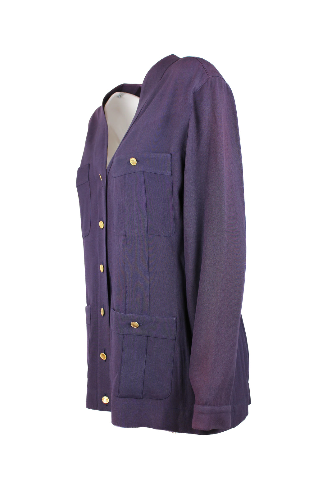 Vintage Purple Silk Blouse