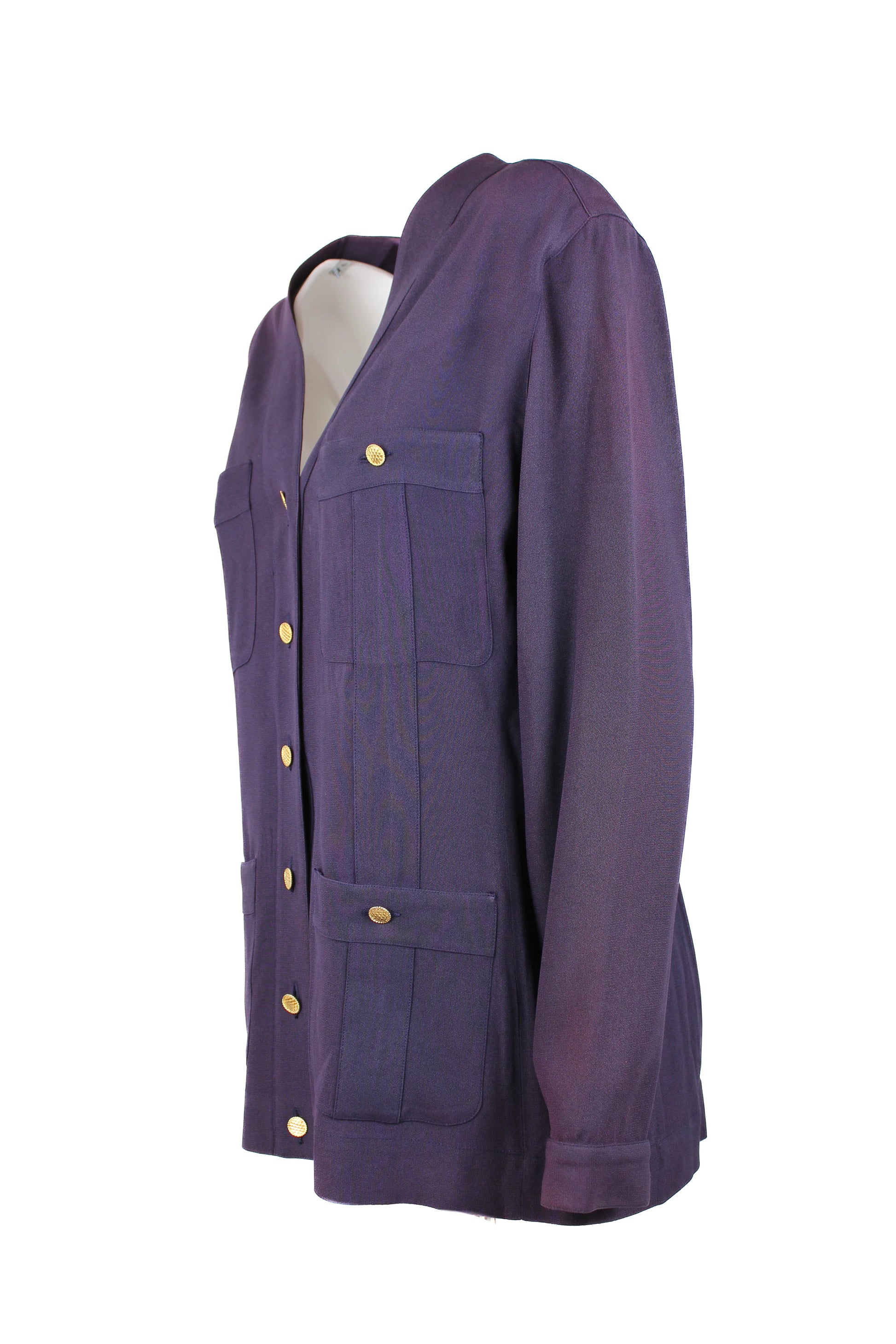 Vintage Purple Silk Blouse