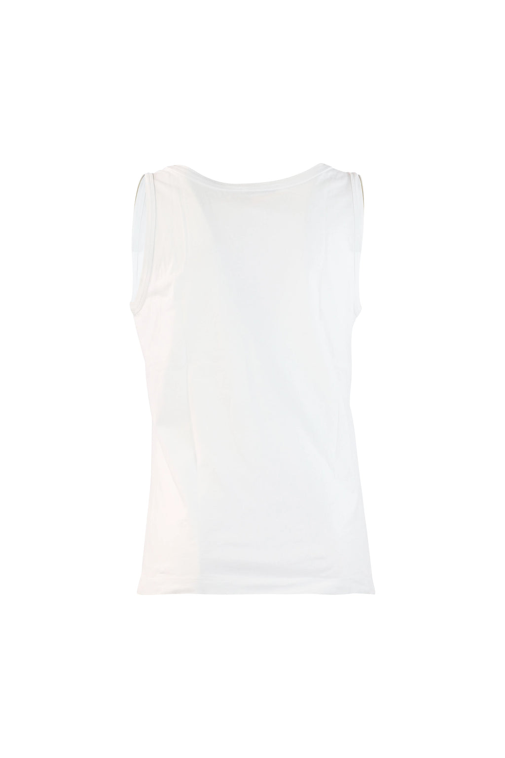 White Cotton Tank Top with Multicolour Logo