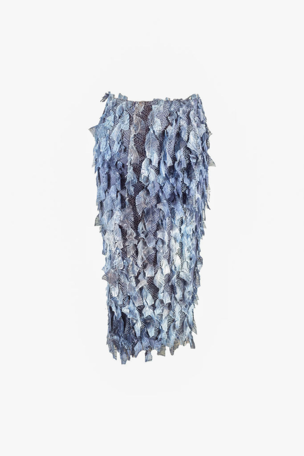 Pencil Skirt with Feather-Like Texture