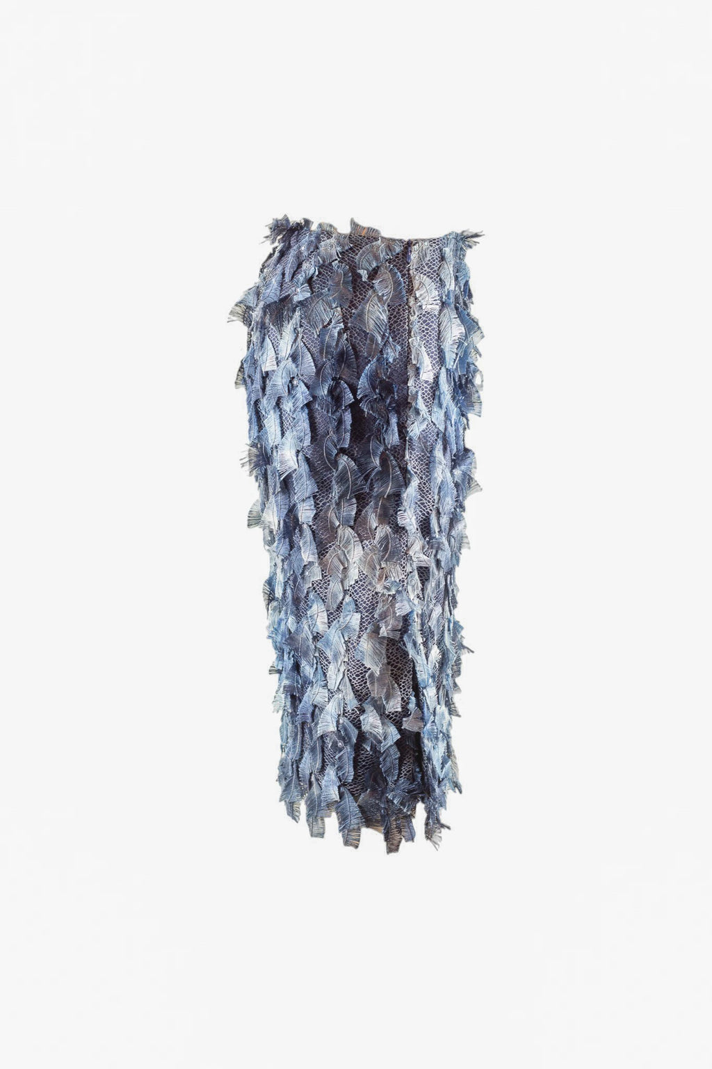 Pencil Skirt with Feather-Like Texture