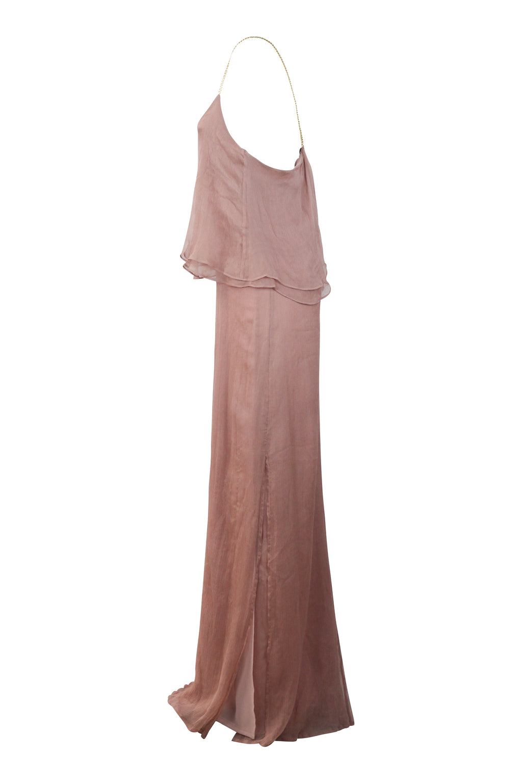 Chain-Strap Maxi Dress in Dusty Rose