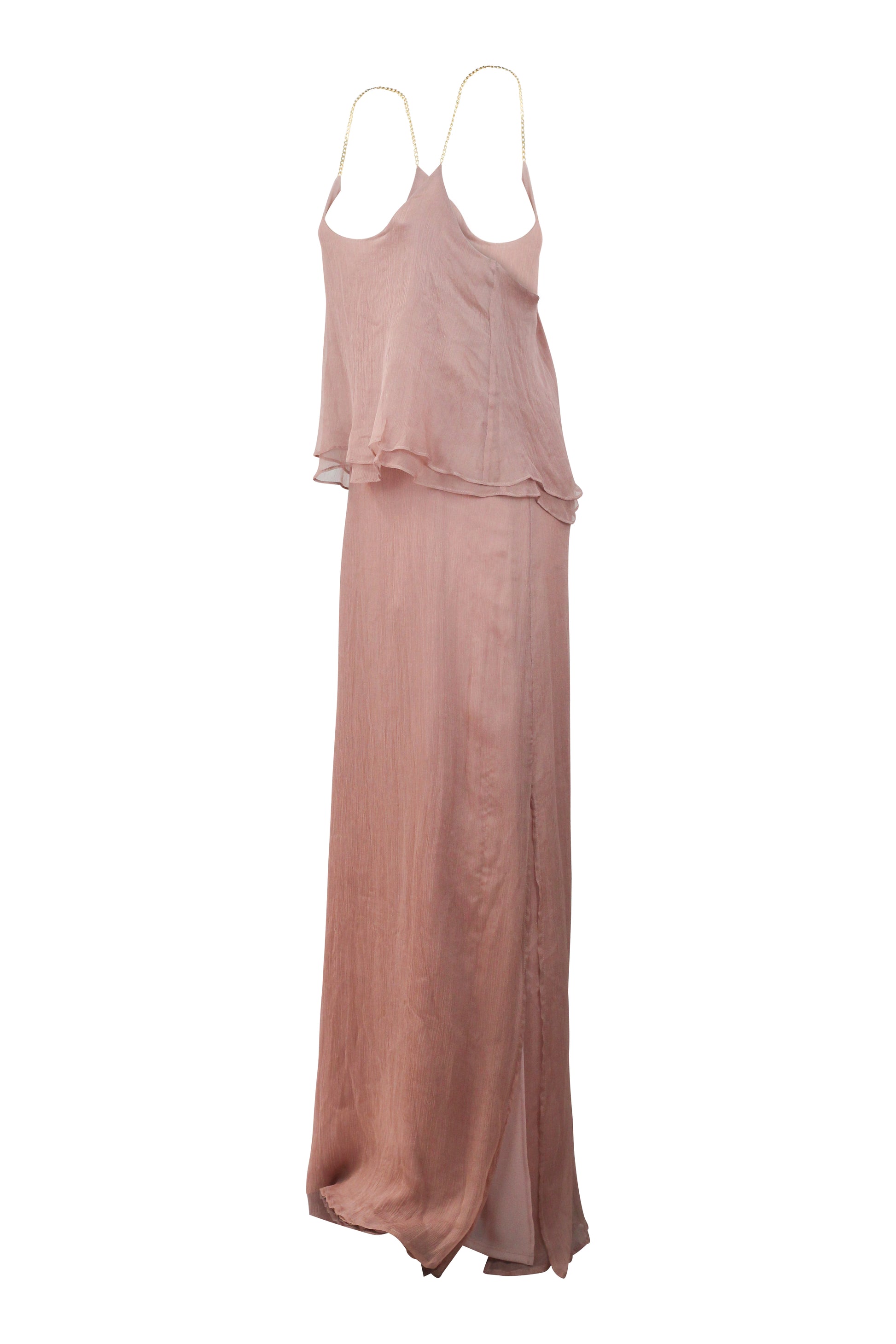 Chain-Strap Maxi Dress in Dusty Rose