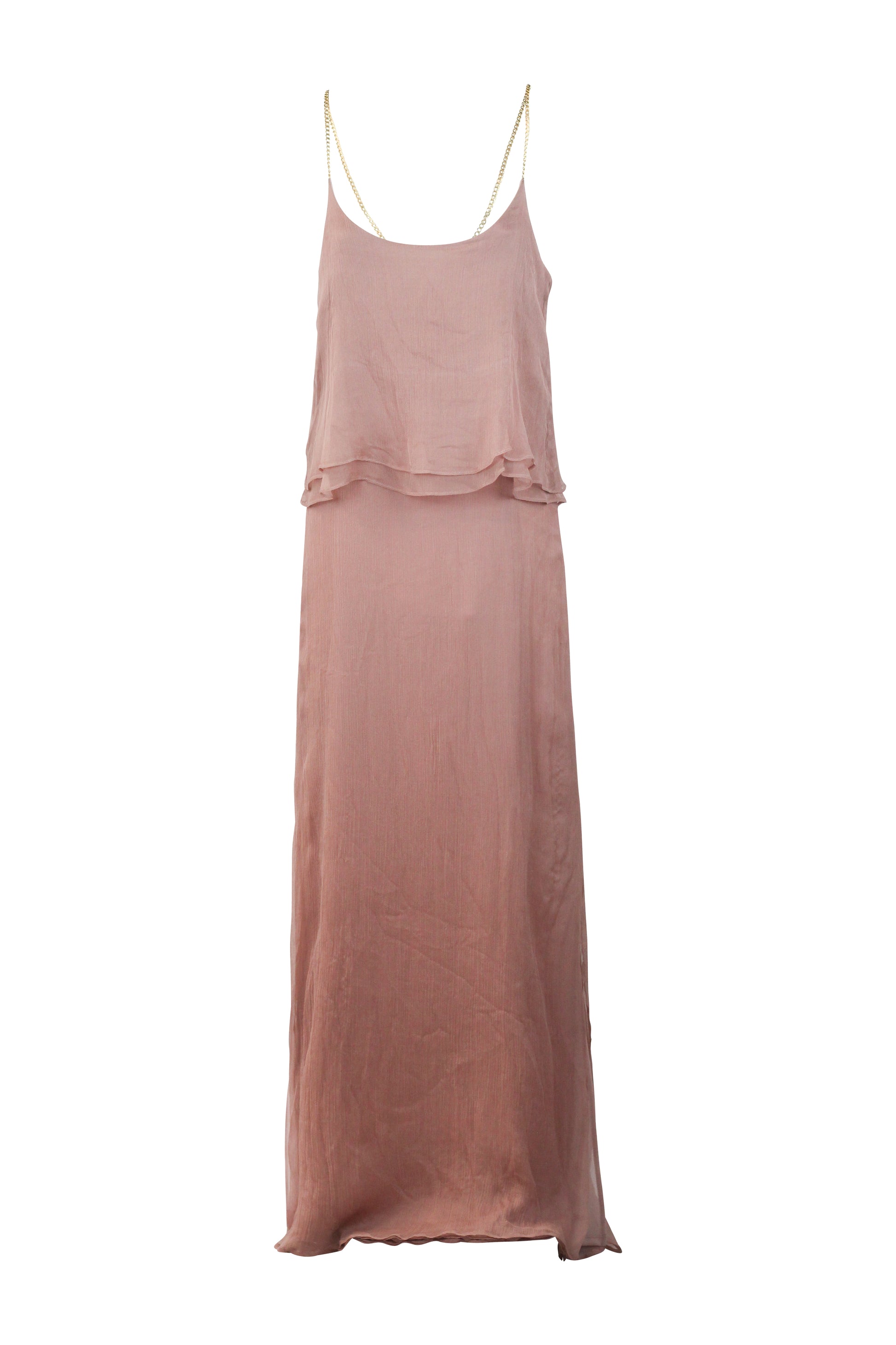 Chain-Strap Maxi Dress in Dusty Rose