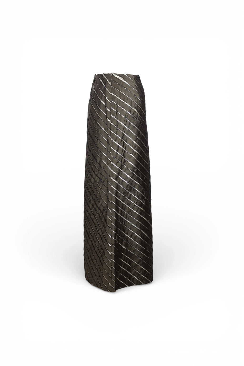 Lurex Maxi Skirt with Diagonal Silk Detail
