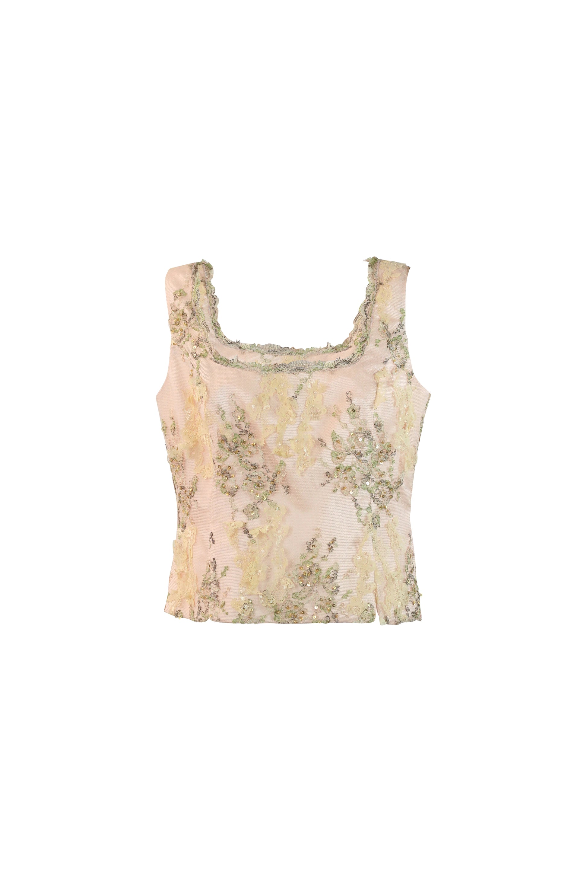 Apricot Top with Tulle Overlay