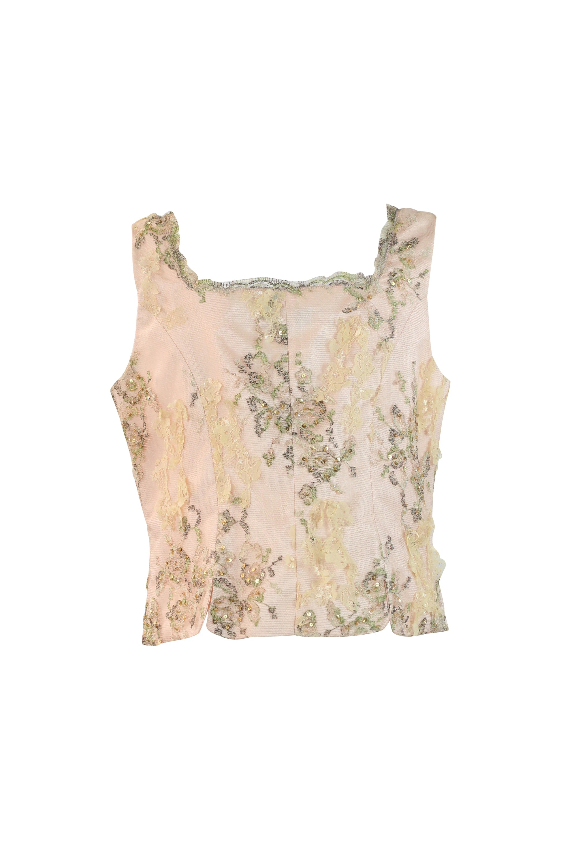Apricot Top with Tulle Overlay