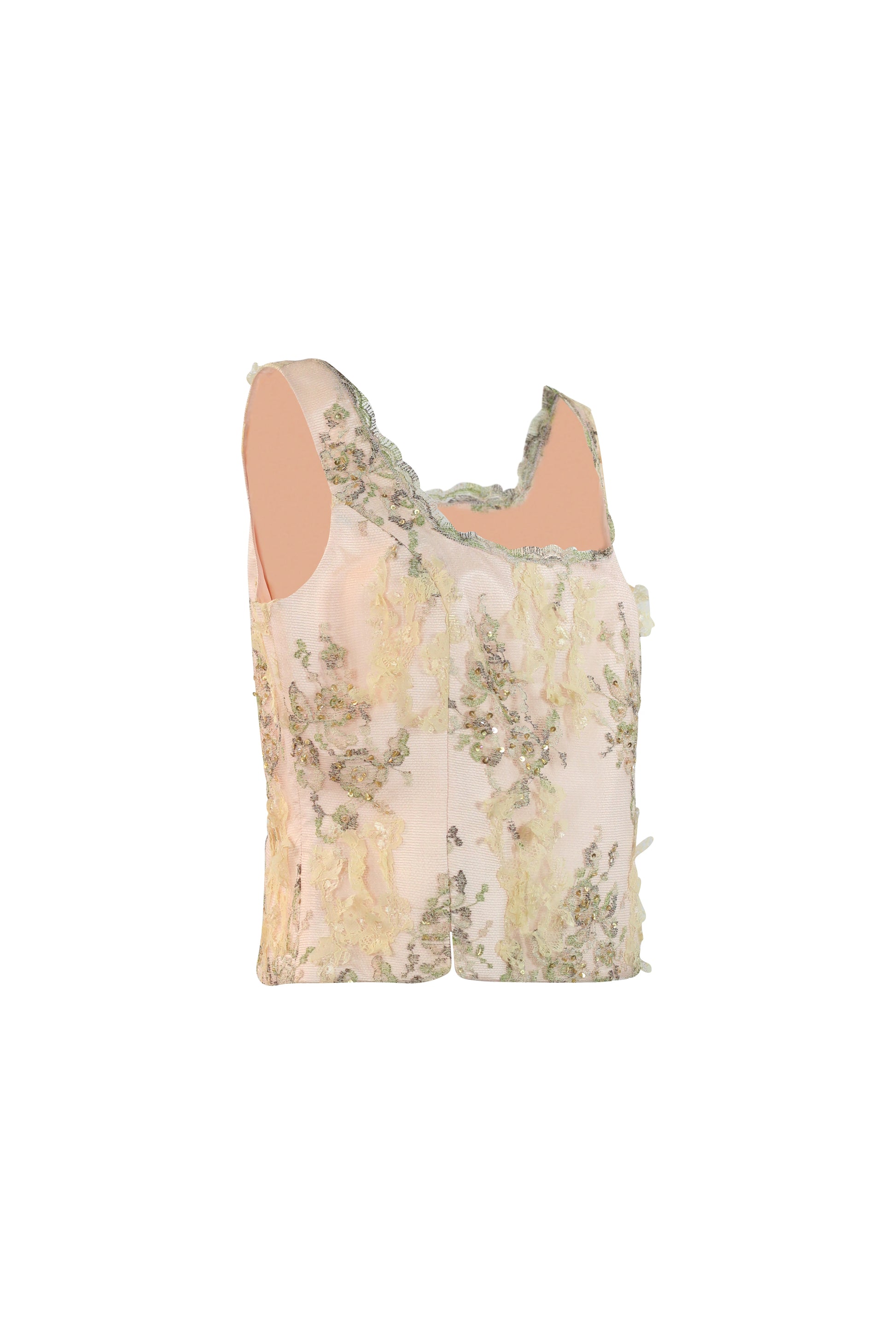 Apricot Top with Tulle Overlay