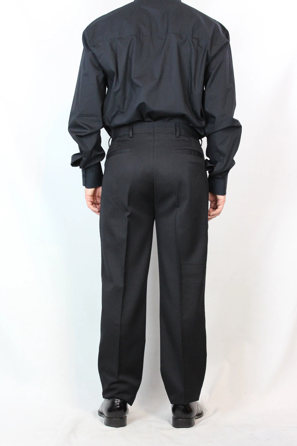 Black Wool Tuxedo Trousers