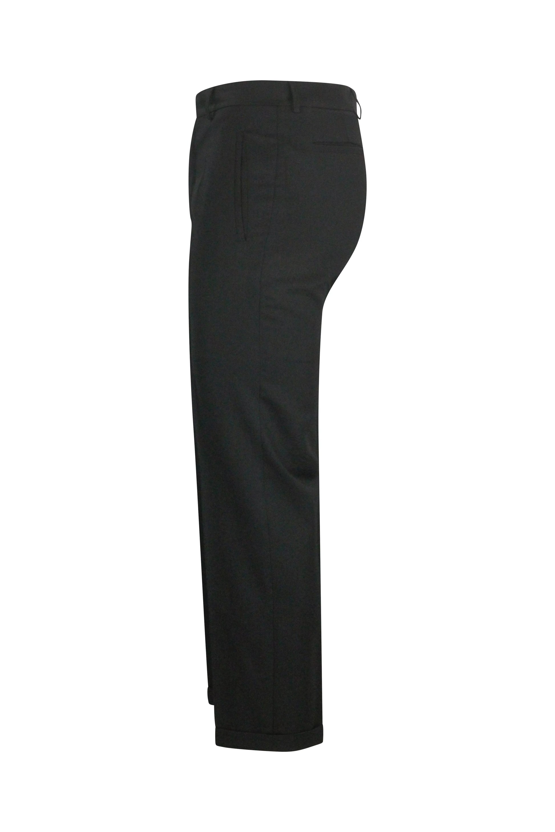 Black Wool Tuxedo Trousers
