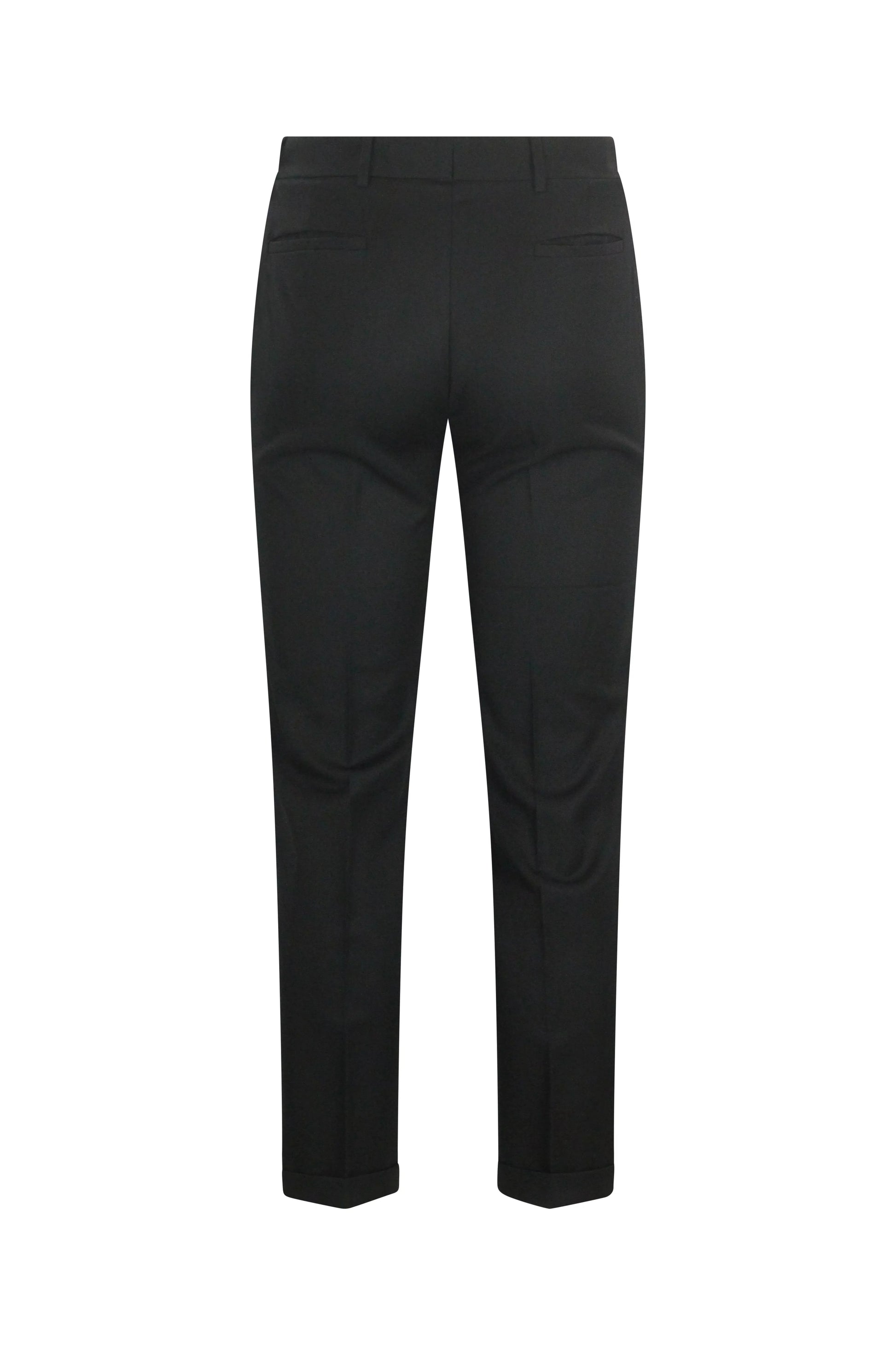 Black Wool Tuxedo Trousers
