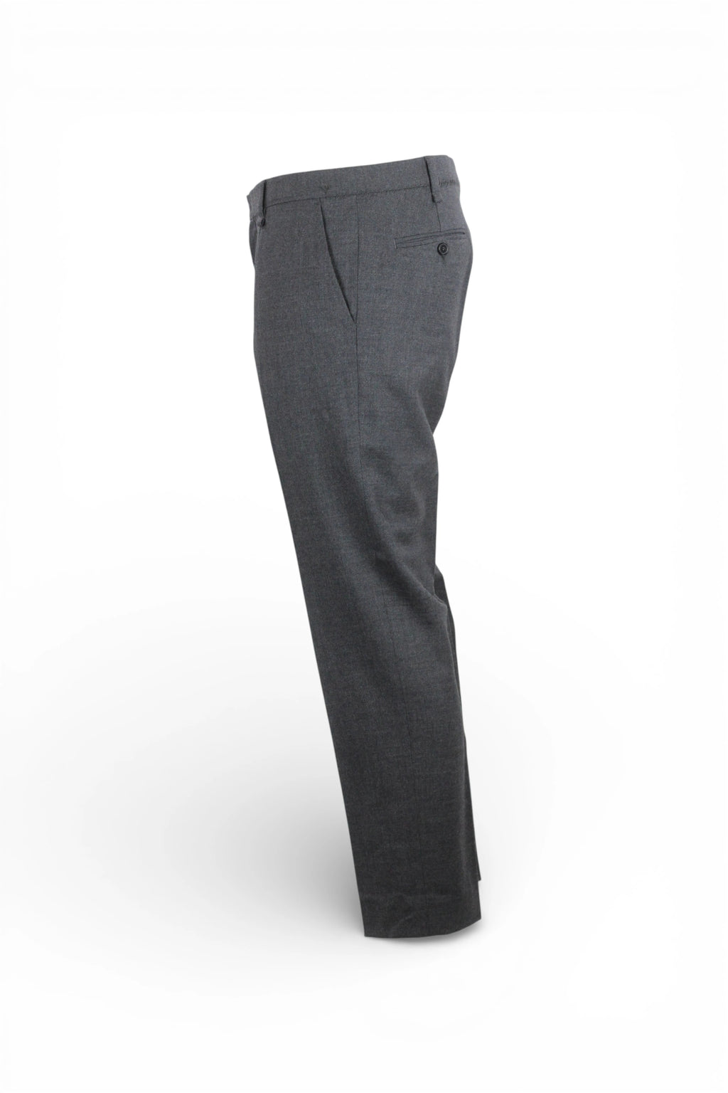 Grey Wool Tailored Trousers with Tonal Stitching