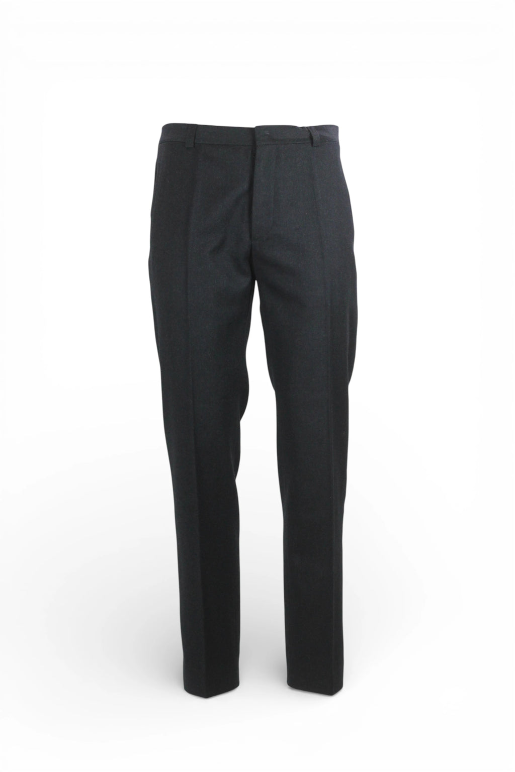 Black High-Waisted Wool Twill Trousers