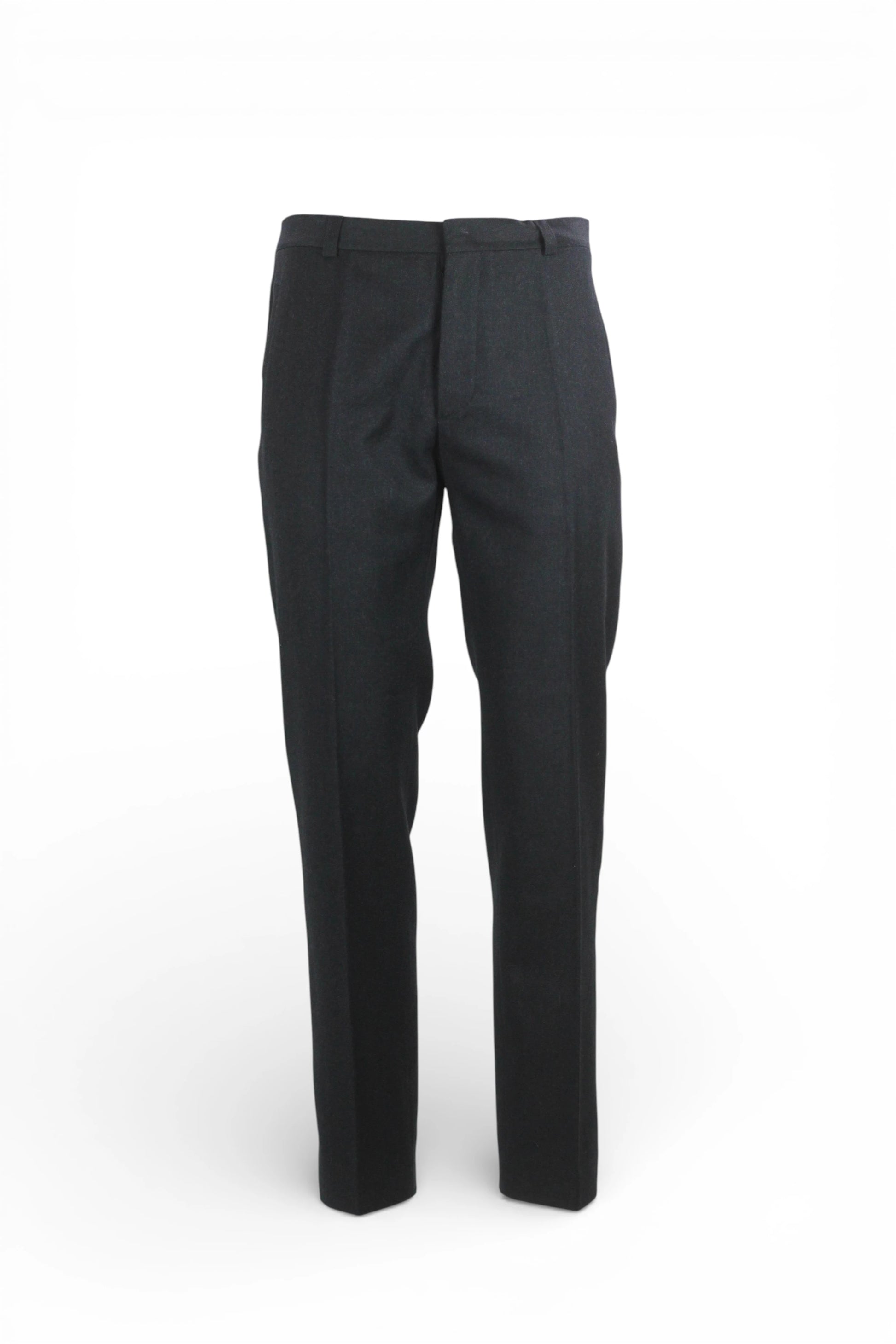 Black High-Waisted Wool Twill Trousers