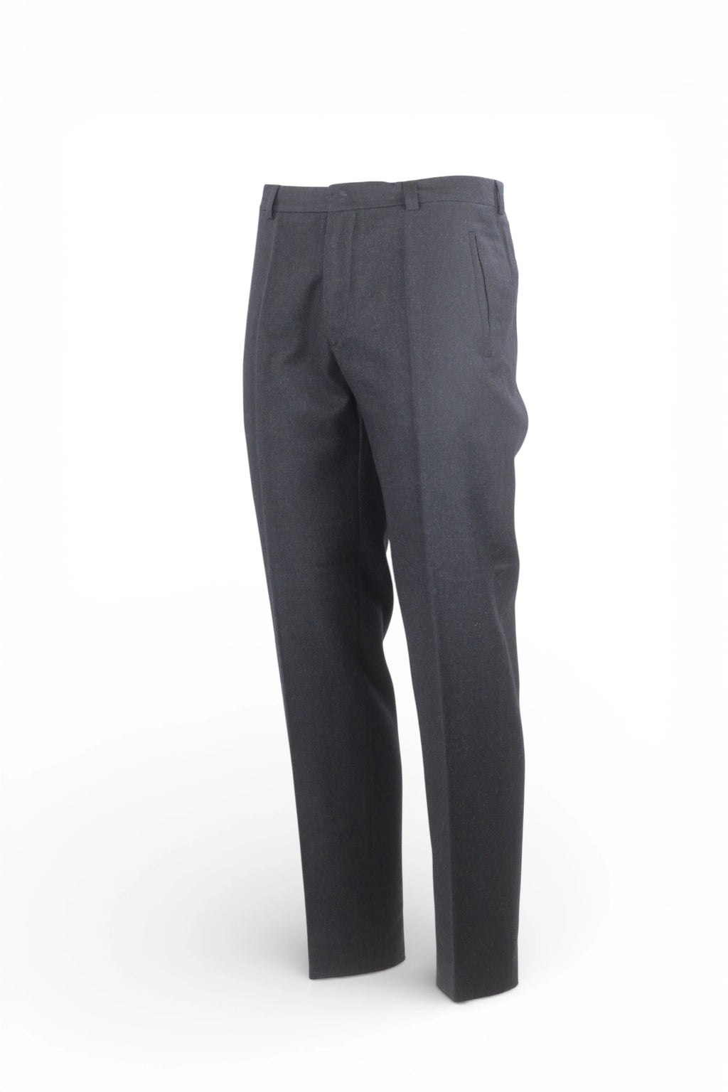Black High-Waisted Wool Twill Trousers
