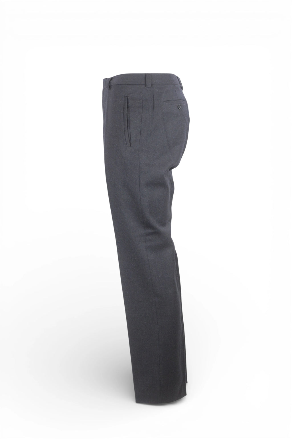 Black High-Waisted Wool Twill Trousers