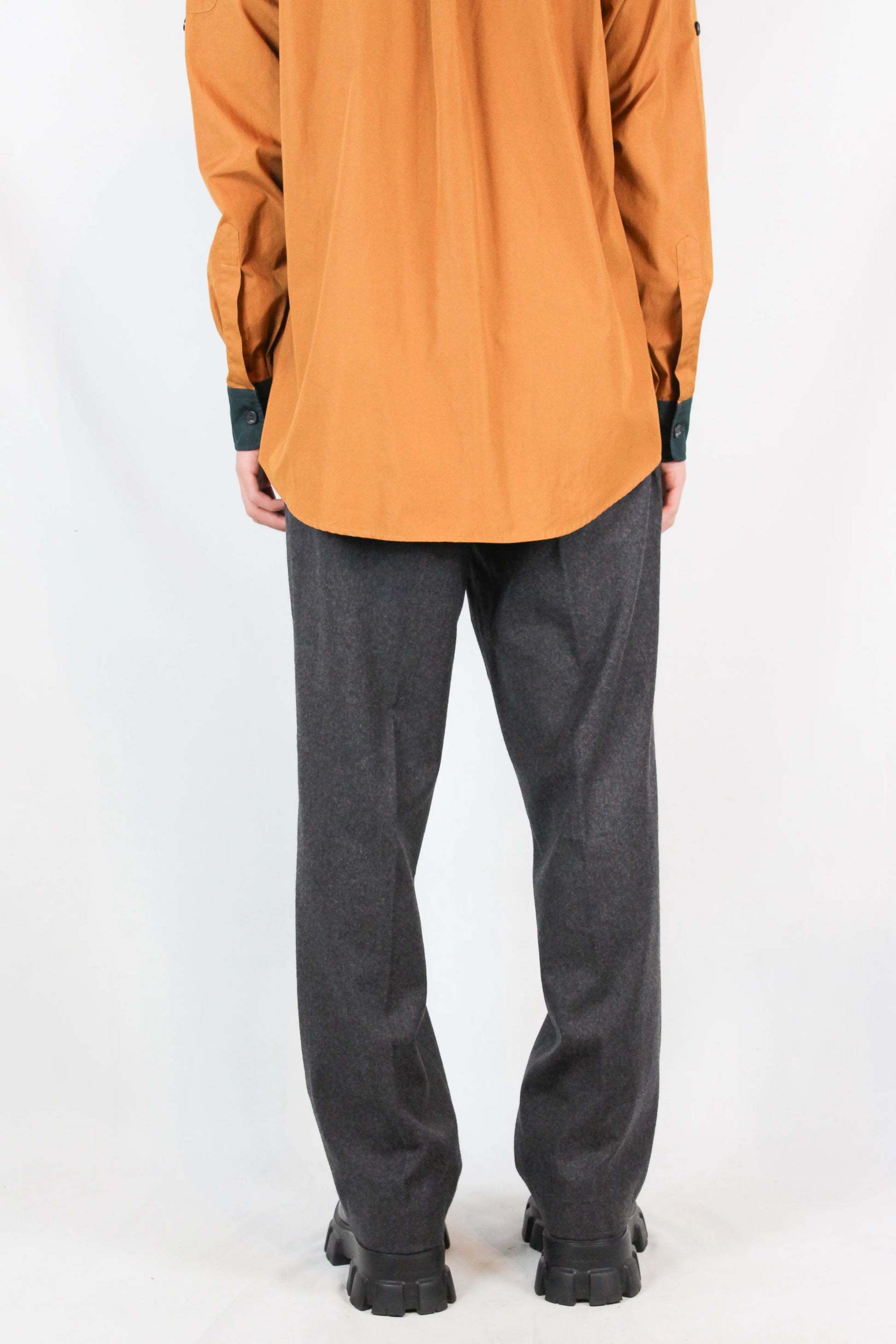 Wool Tailored Trousers in Charcoal Grey