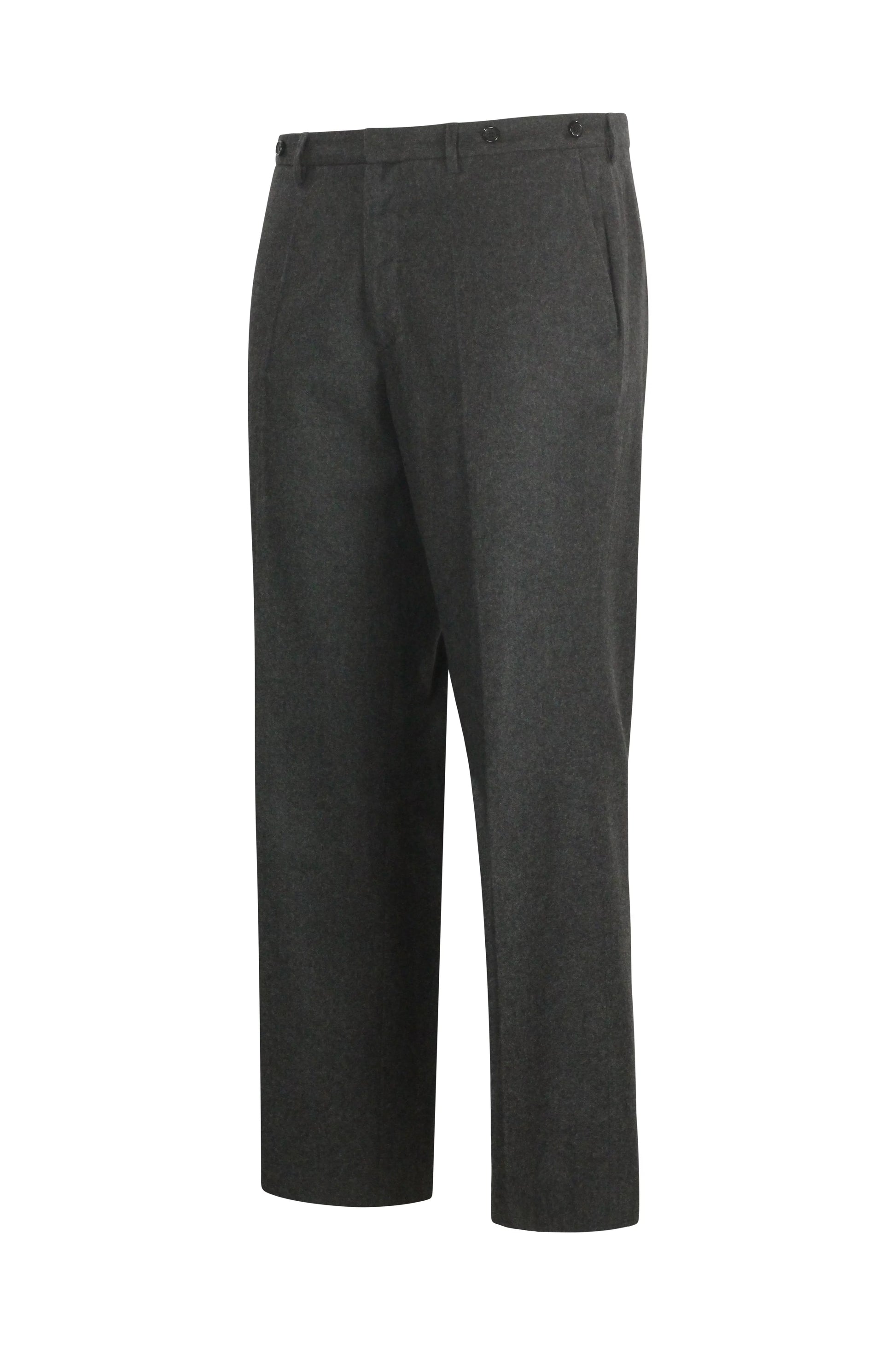 Wool Tailored Trousers in Charcoal Grey