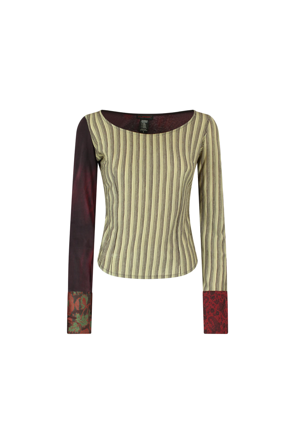 Vintage Striped and Tie-Dye Long-Sleeve T-Shirt