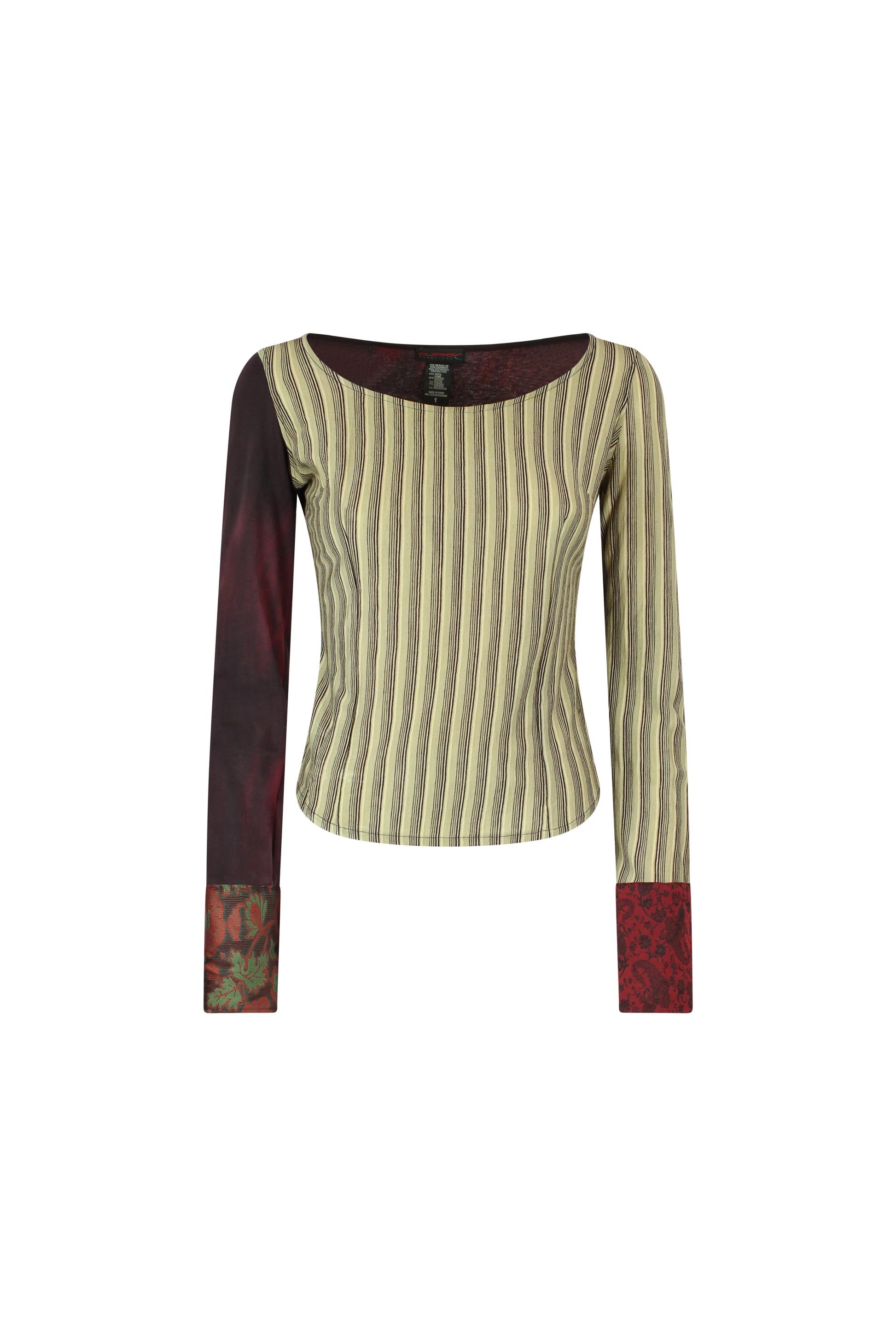 Vintage Striped and Tie-Dye Long-Sleeve T-Shirt