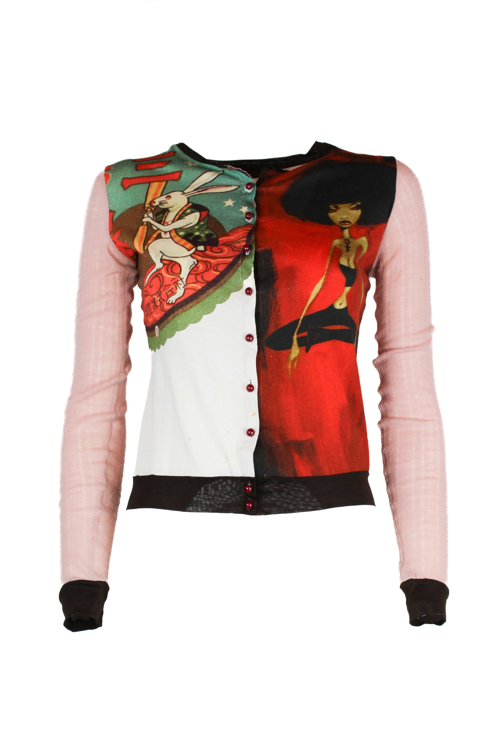 Y2K Pop Print Mini Cardigan