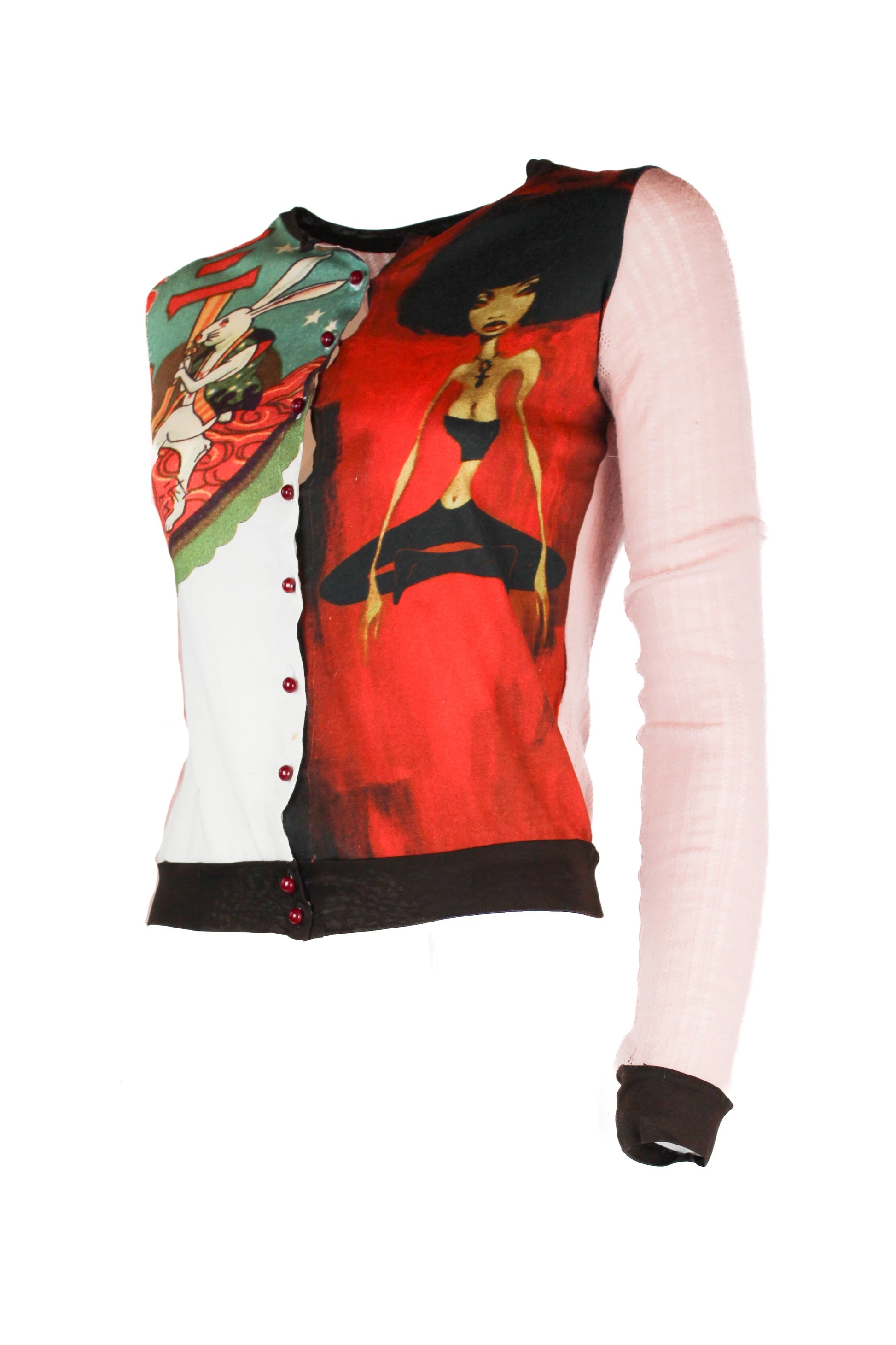 Y2K Pop Print Mini Cardigan